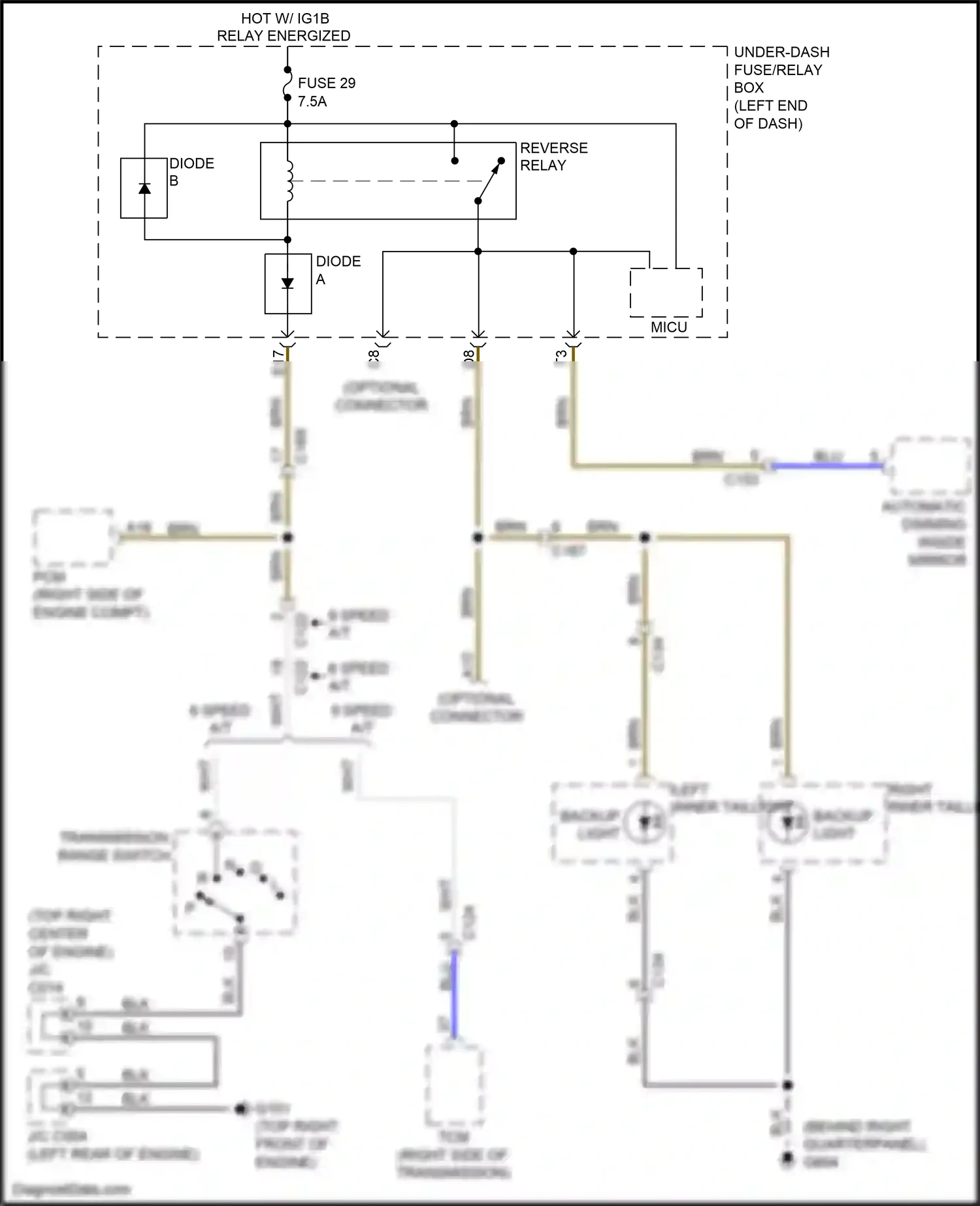 Wiring diagram left inner taillight for Honda Pilot III facelift (2018-2022) (1 of 6)
