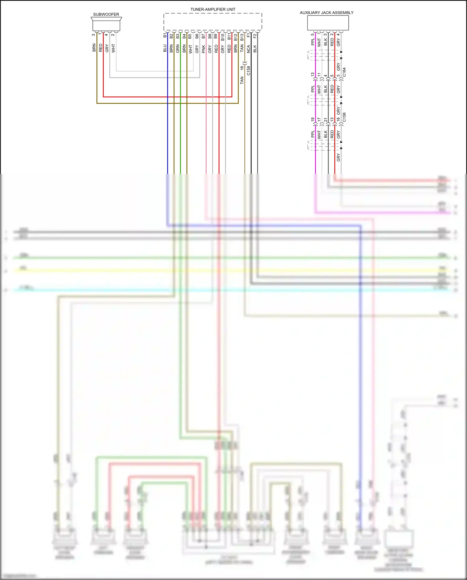 Wiring diagram left tweeter for Honda Pilot III facelift (2018-2022) (2 of 5)