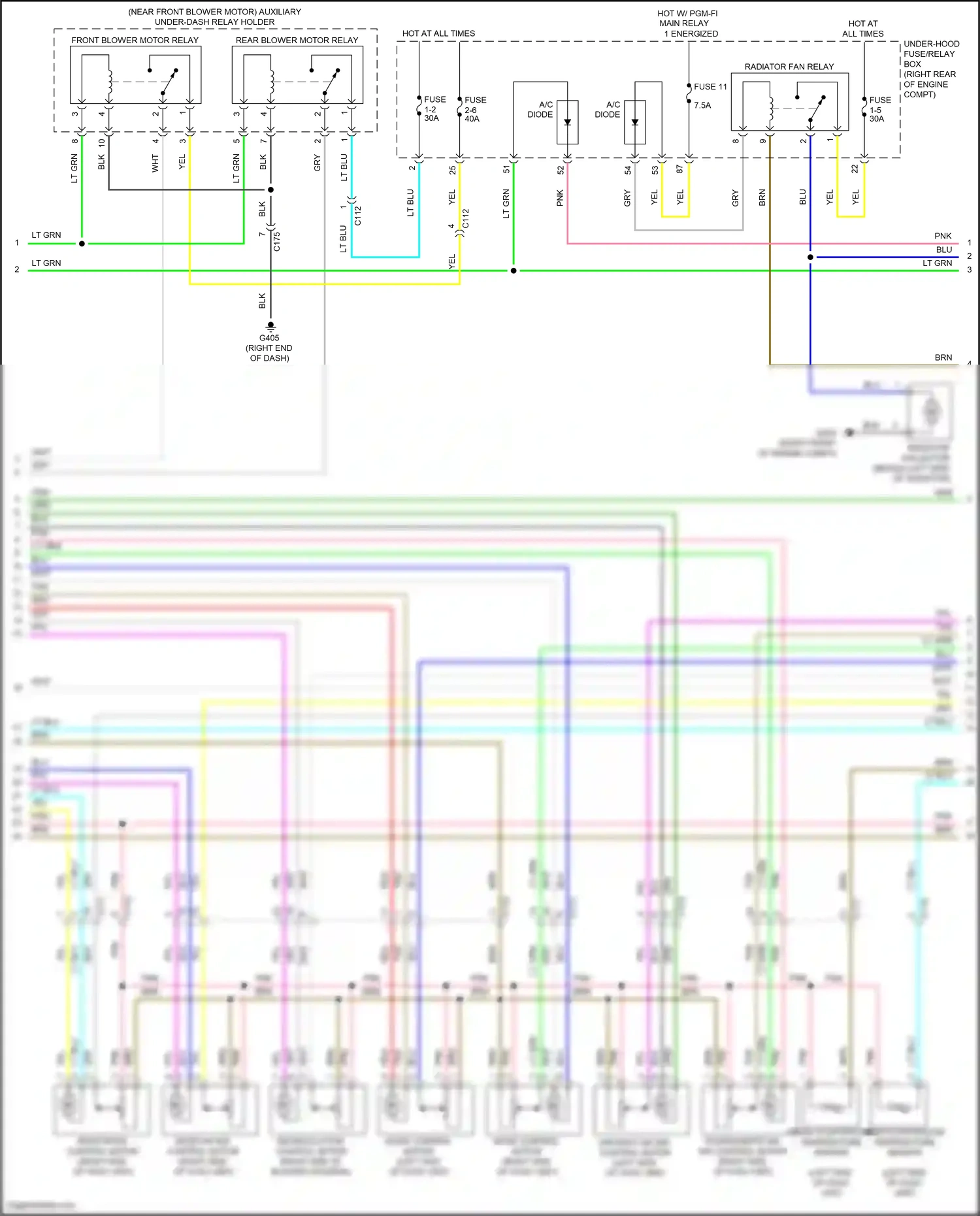 Wiring diagram mode control motor b for Honda Pilot III facelift (2018-2022) (1 of 3)