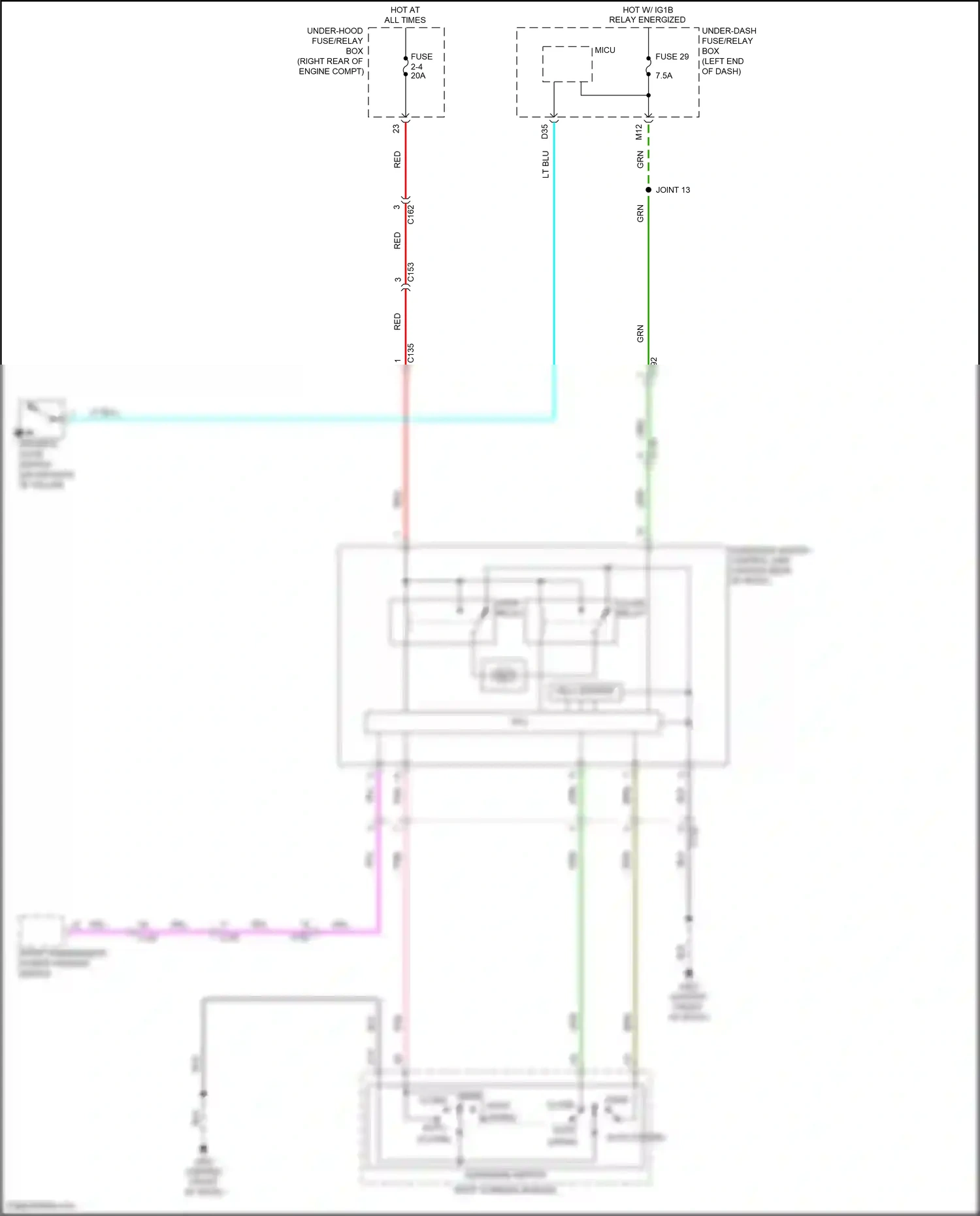 Wiring diagram open close for Honda Pilot III facelift (2018-2022) (1 of 1)