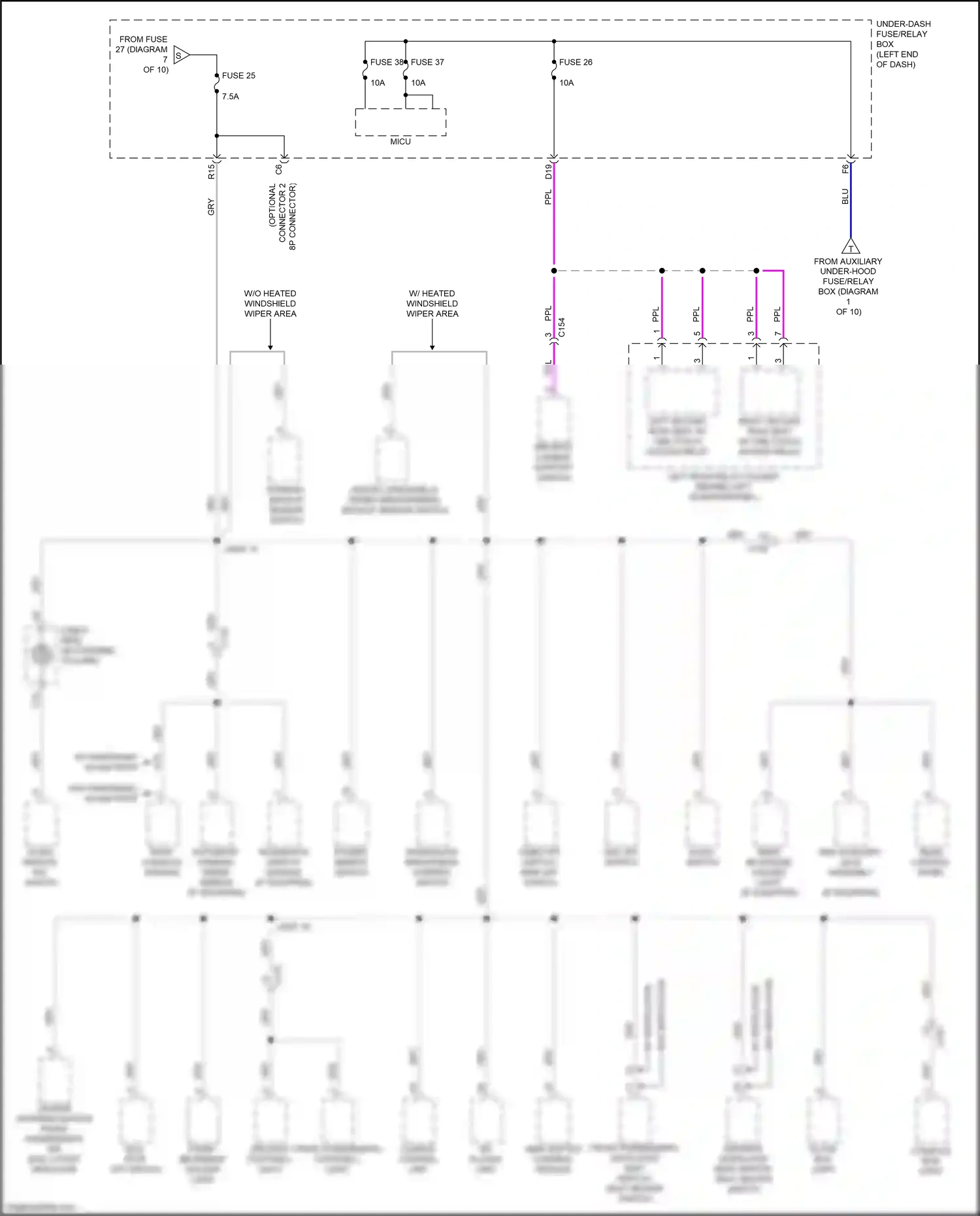 Wiring diagram parking, backup sensor switch for Honda Pilot III facelift (2018-2022) (2 of 2)