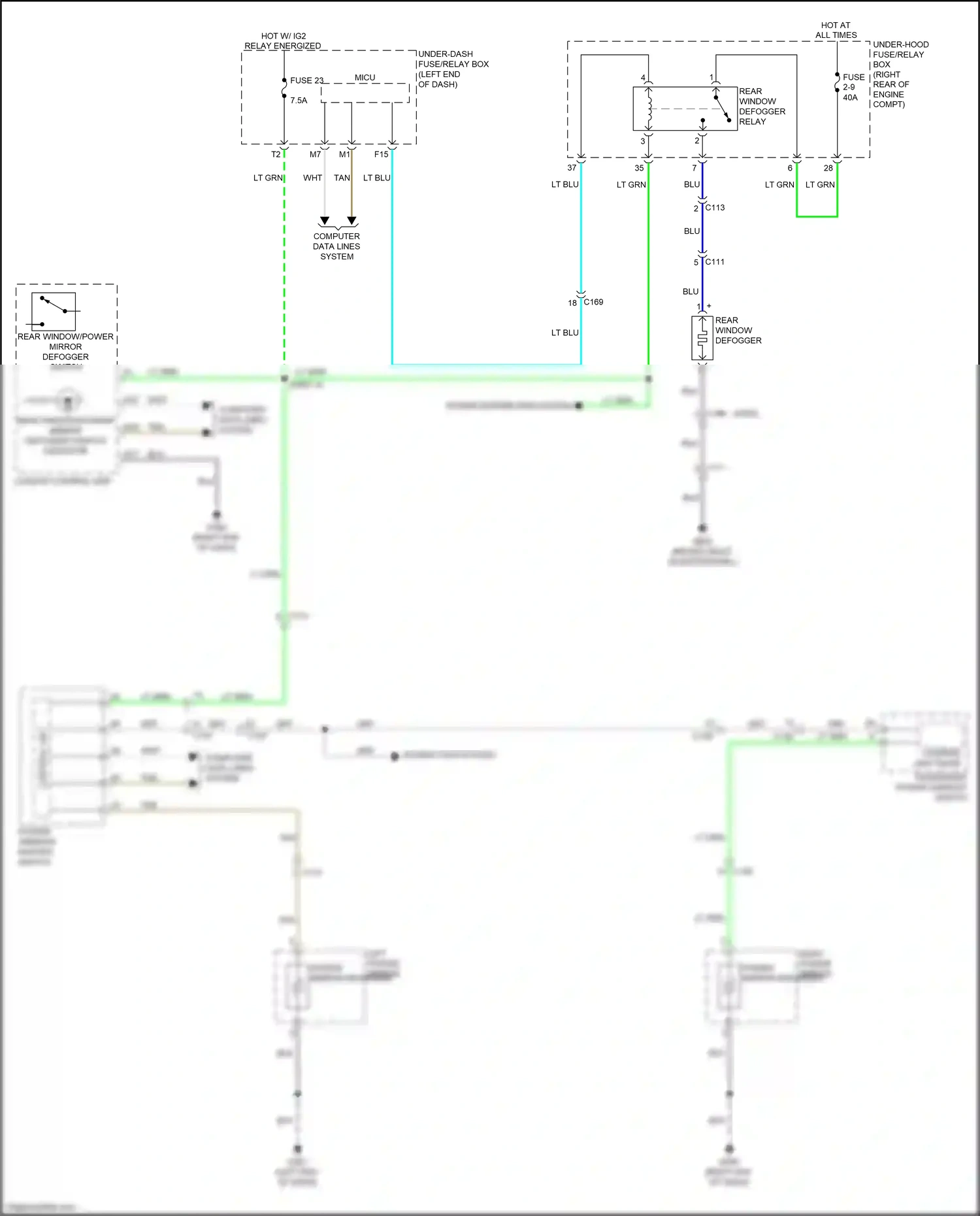 Wiring diagram power distribution system for Honda Pilot III facelift (2018-2022) (4 of 11)