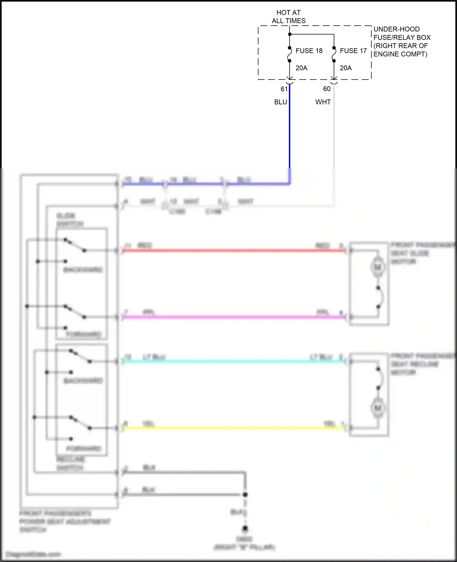 Wiring diagram slide switch for Honda Pilot III facelift (2018-2022) (2 of 2)