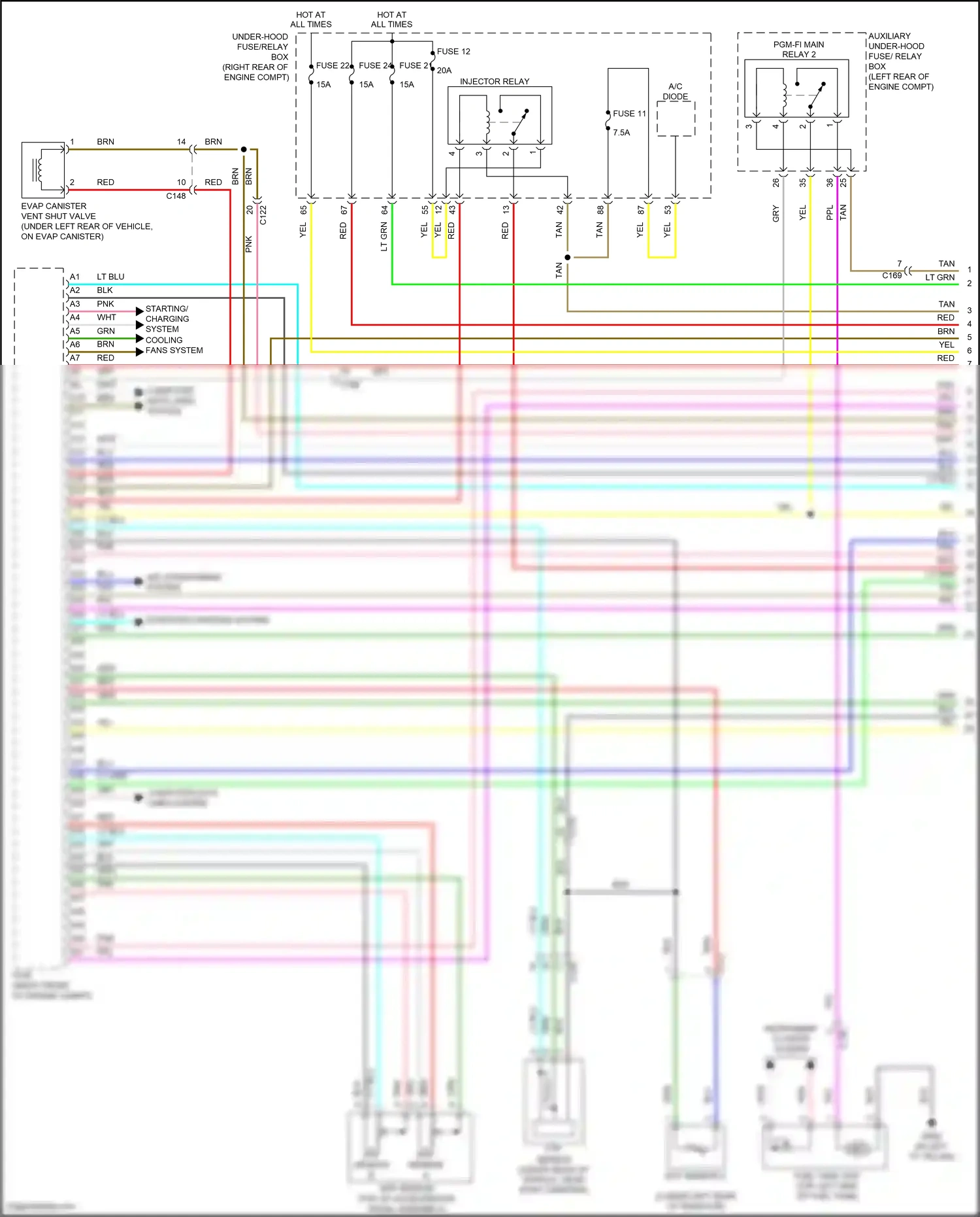 Wiring diagram starting/ charging system for Honda Pilot III facelift (2018-2022) (1 of 2)
