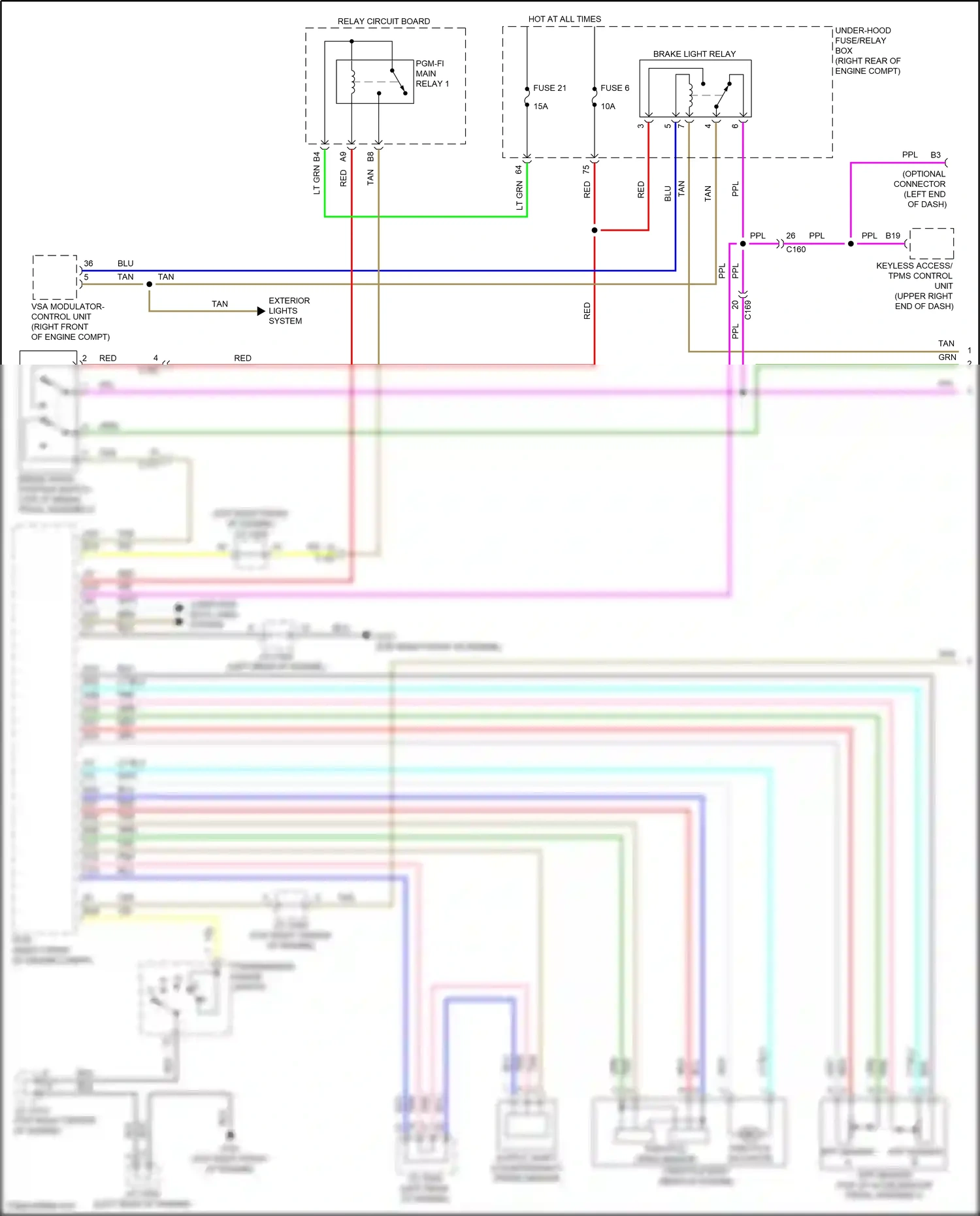 Wiring diagram throttle open sensor for Honda Pilot III facelift (2018-2022) (1 of 4)
