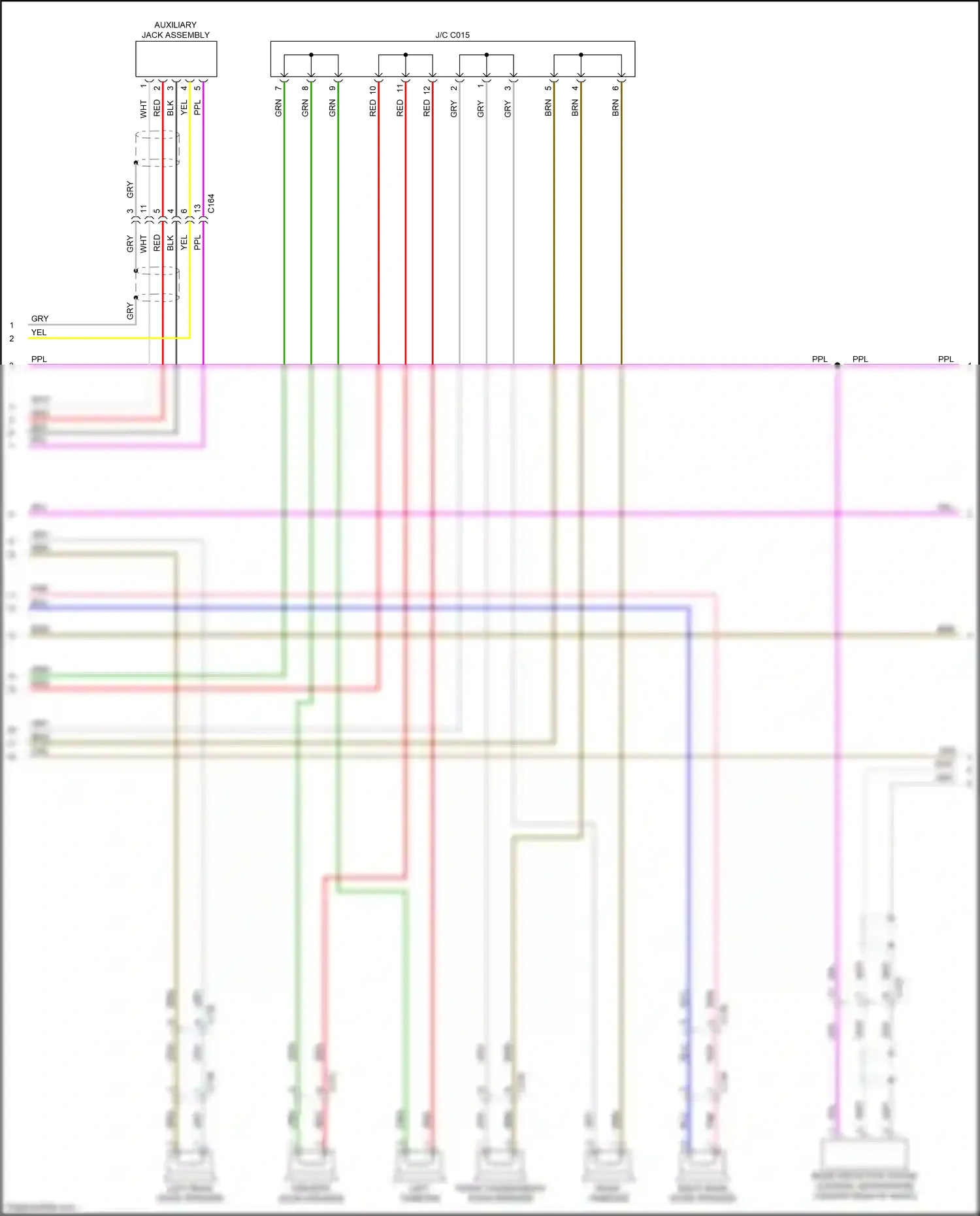 Wiring diagram auxiliary jack assembly for Honda Pilot III (2015-2018) (6 of 6)