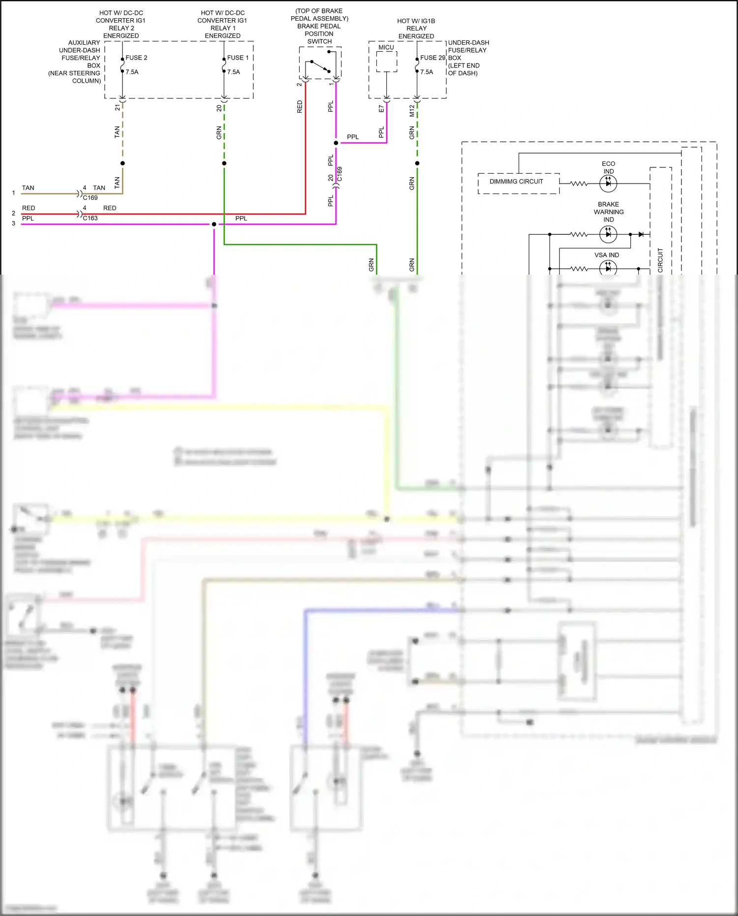 Wiring diagram brake system ind for Honda Pilot III (2015-2018) (1 of 2)