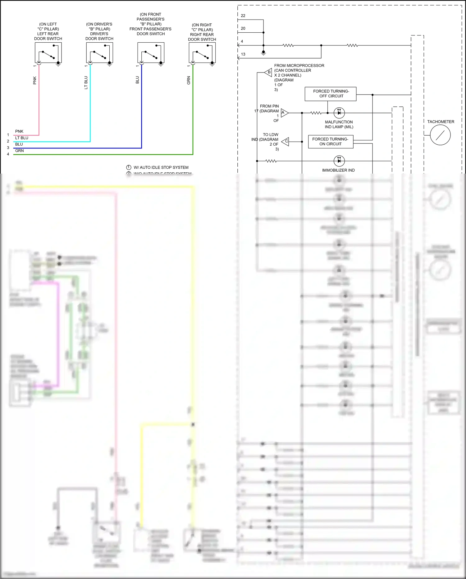 Wiring diagram brake warning ind for Honda Pilot III (2015-2018) (3 of 3)