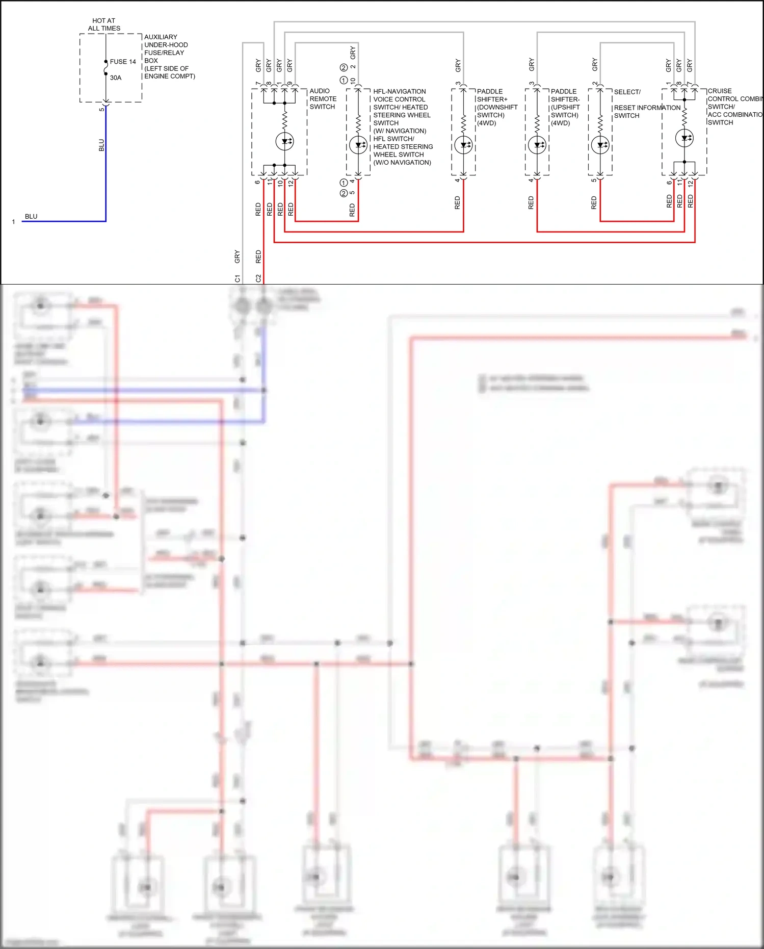 Wiring diagram dashlights brightness control switch for Honda Pilot III (2015-2018) (2 of 3)