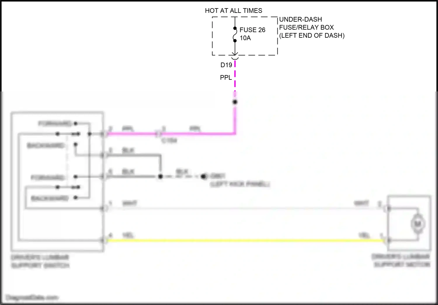 Wiring diagram driver's lumbar support switch for Honda Pilot III (2015-2018) (1 of 3)