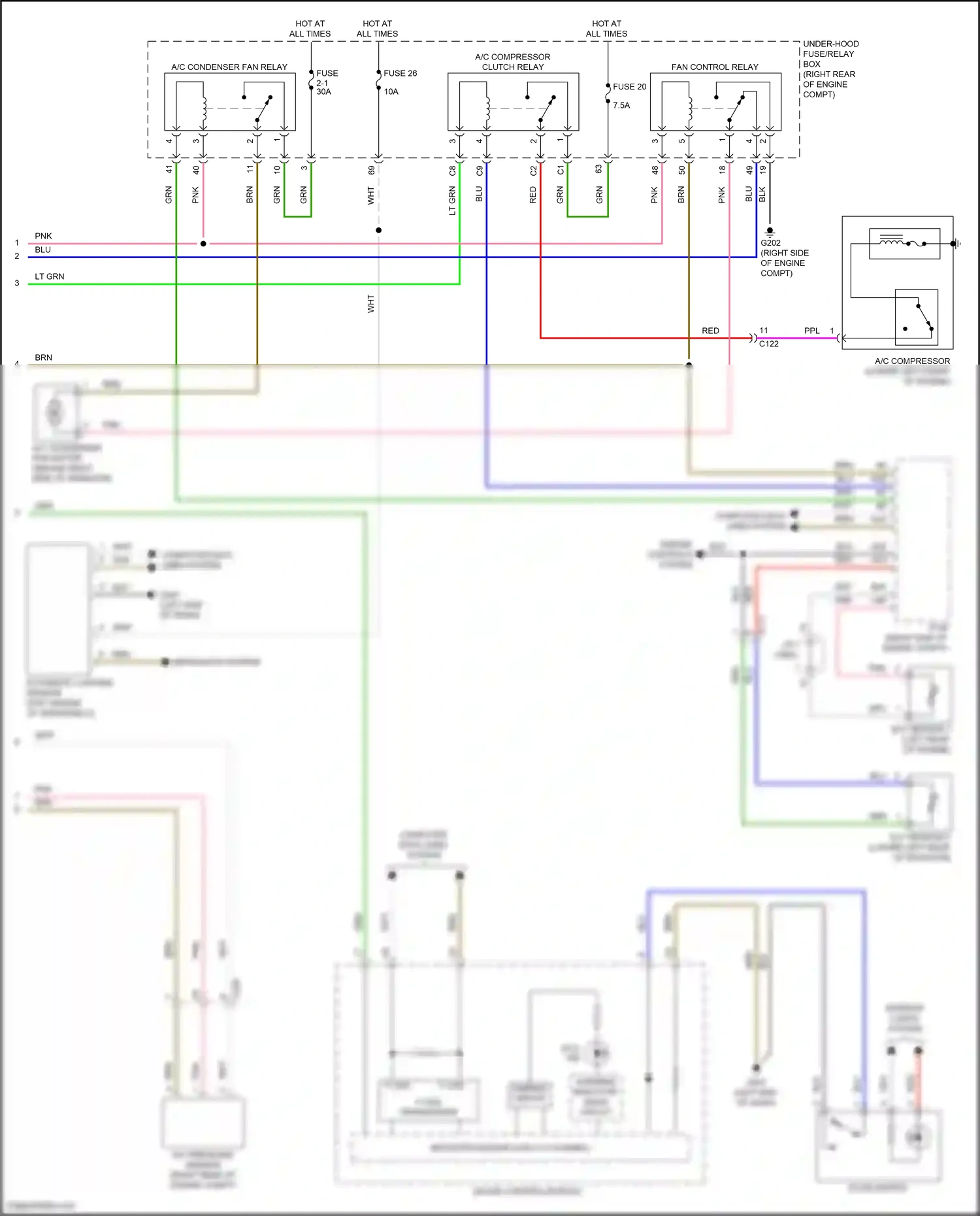 Wiring diagram headlights system for Honda Pilot III (2015-2018) (6 of 6)