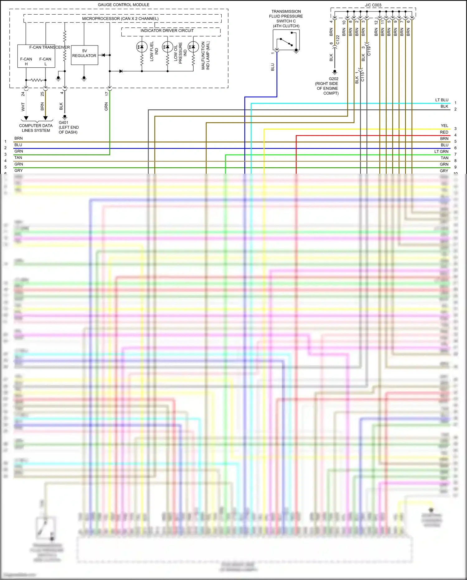Wiring diagram indicator driver circuit for Honda Pilot III (2015-2018) (1 of 2)