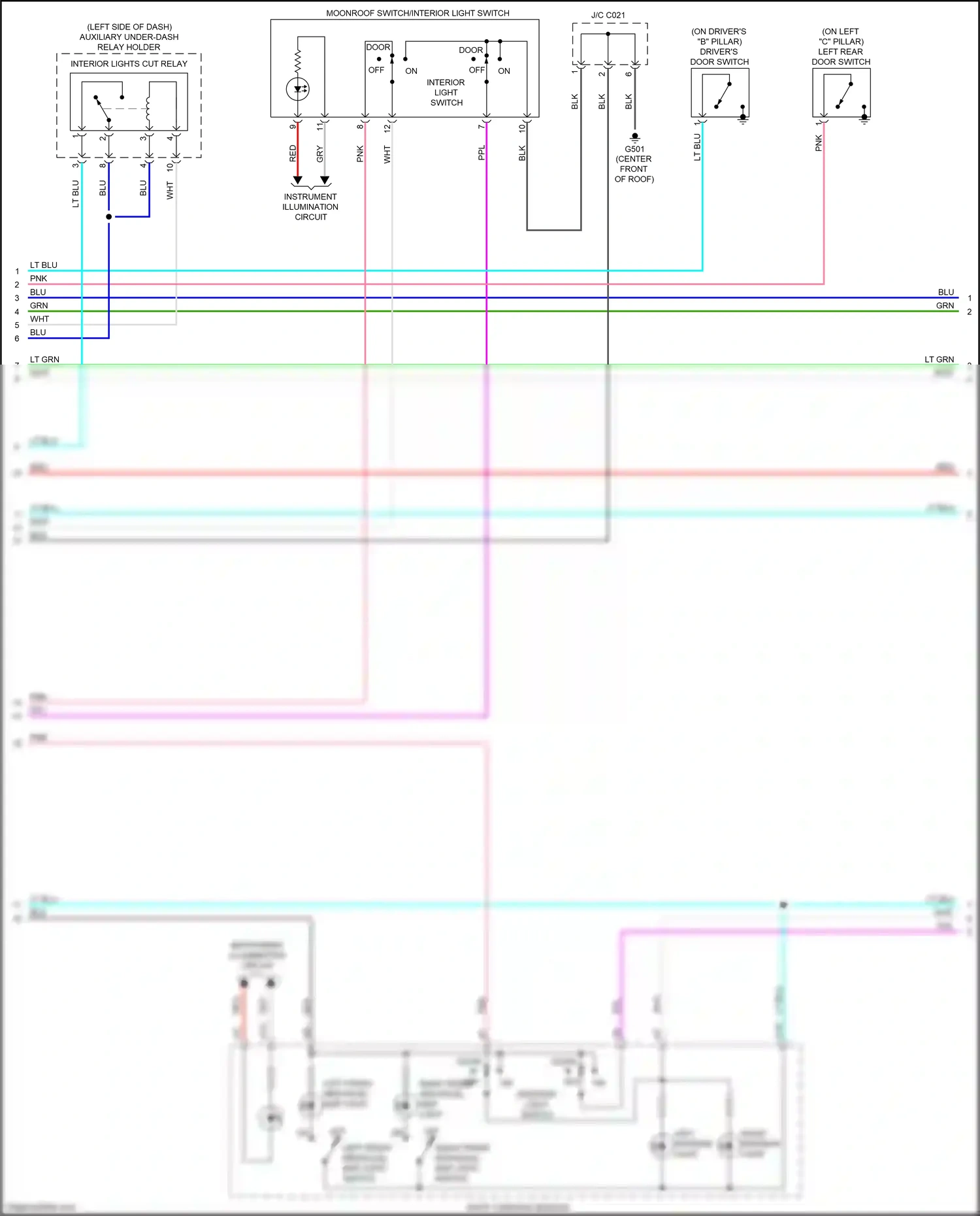 Honda Pilot III (2015-2018) interior light switch wiring diagram  (2 of 2)