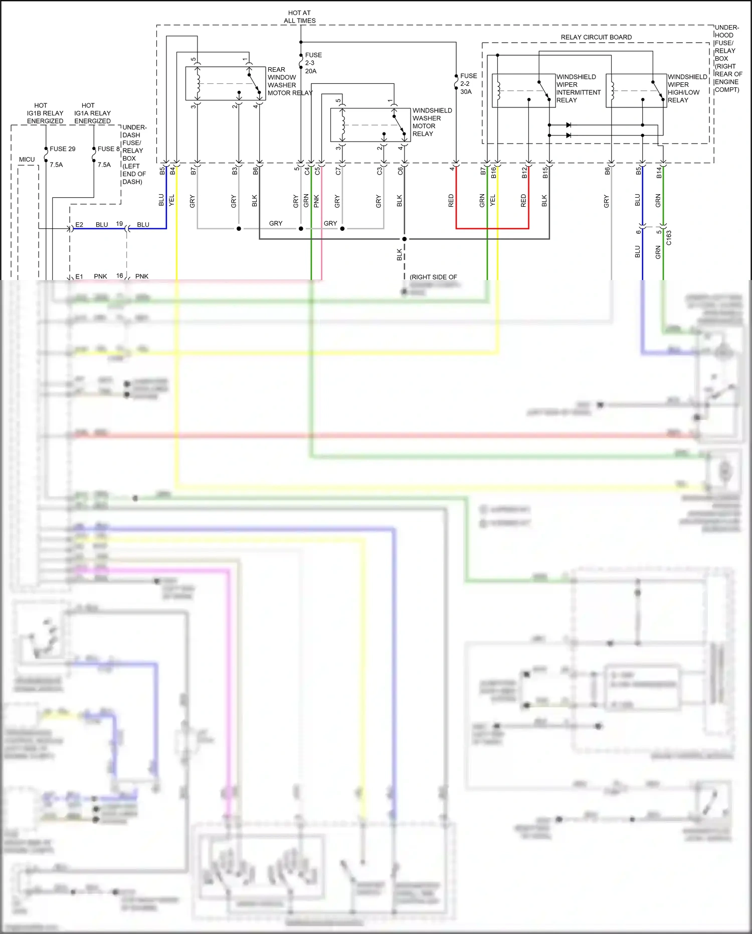 Wiring diagram intermittent dwell time controller for Honda Pilot III (2015-2018) (1 of 1)