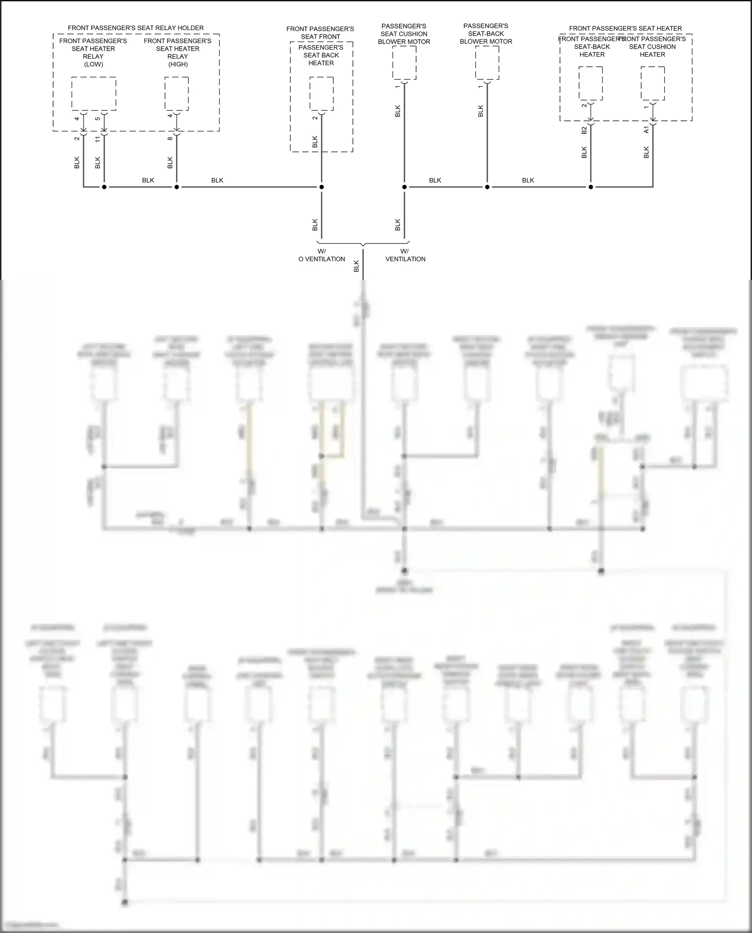 Wiring diagram left second row seat back heater for Honda Pilot III (2015-2018) (1 of 2)