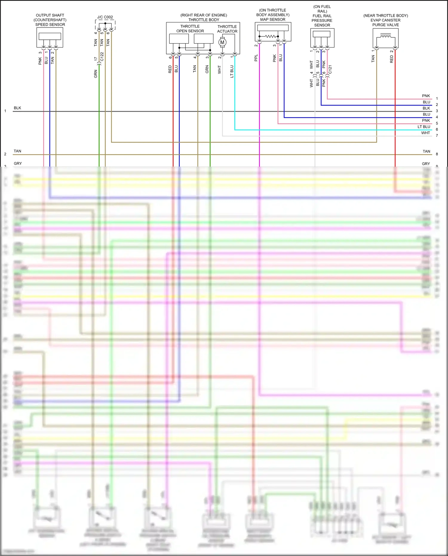 Wiring diagram map sensor for Honda Pilot III (2015-2018) (1 of 2)