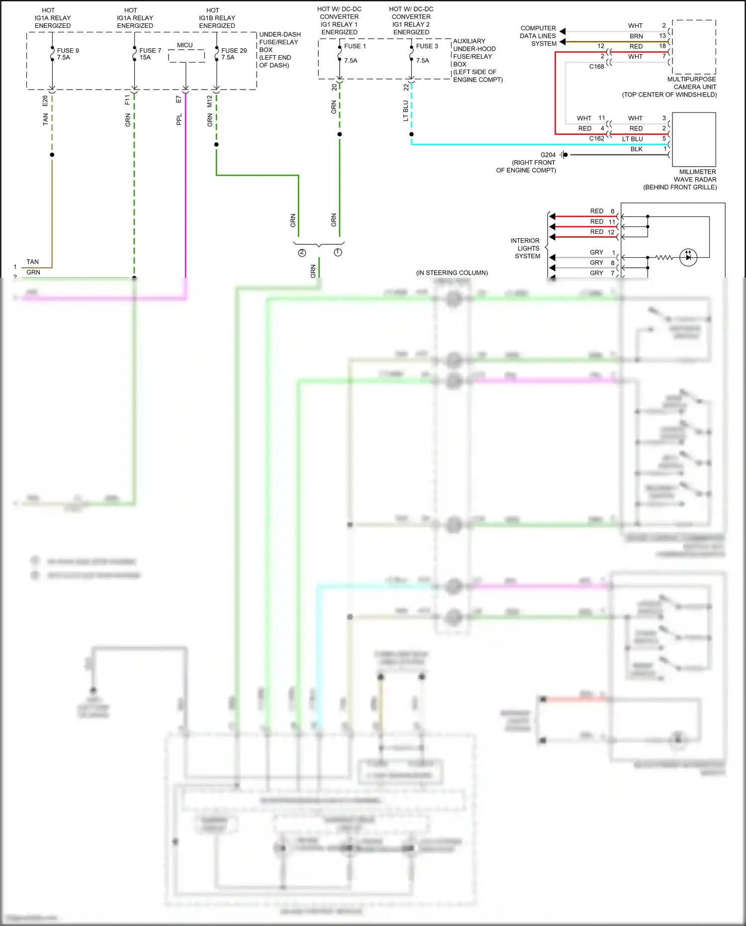 Wiring diagram millimeter wave radar for Honda Pilot III (2015-2018) (1 of 5)