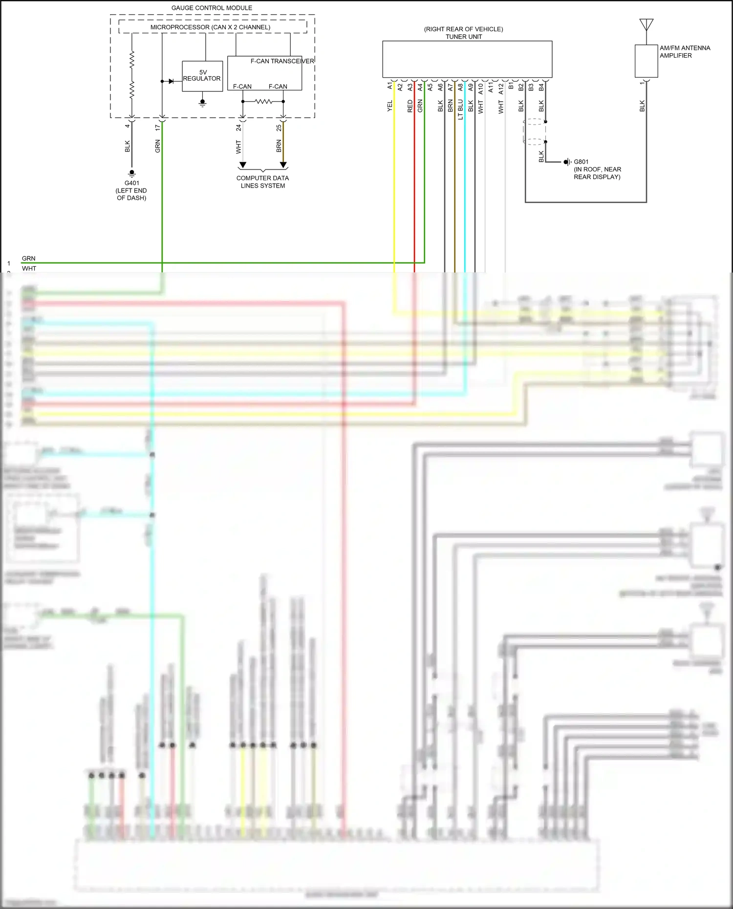 Wiring diagram rear camera circuit for Honda Pilot III (2015-2018) (2 of 4)