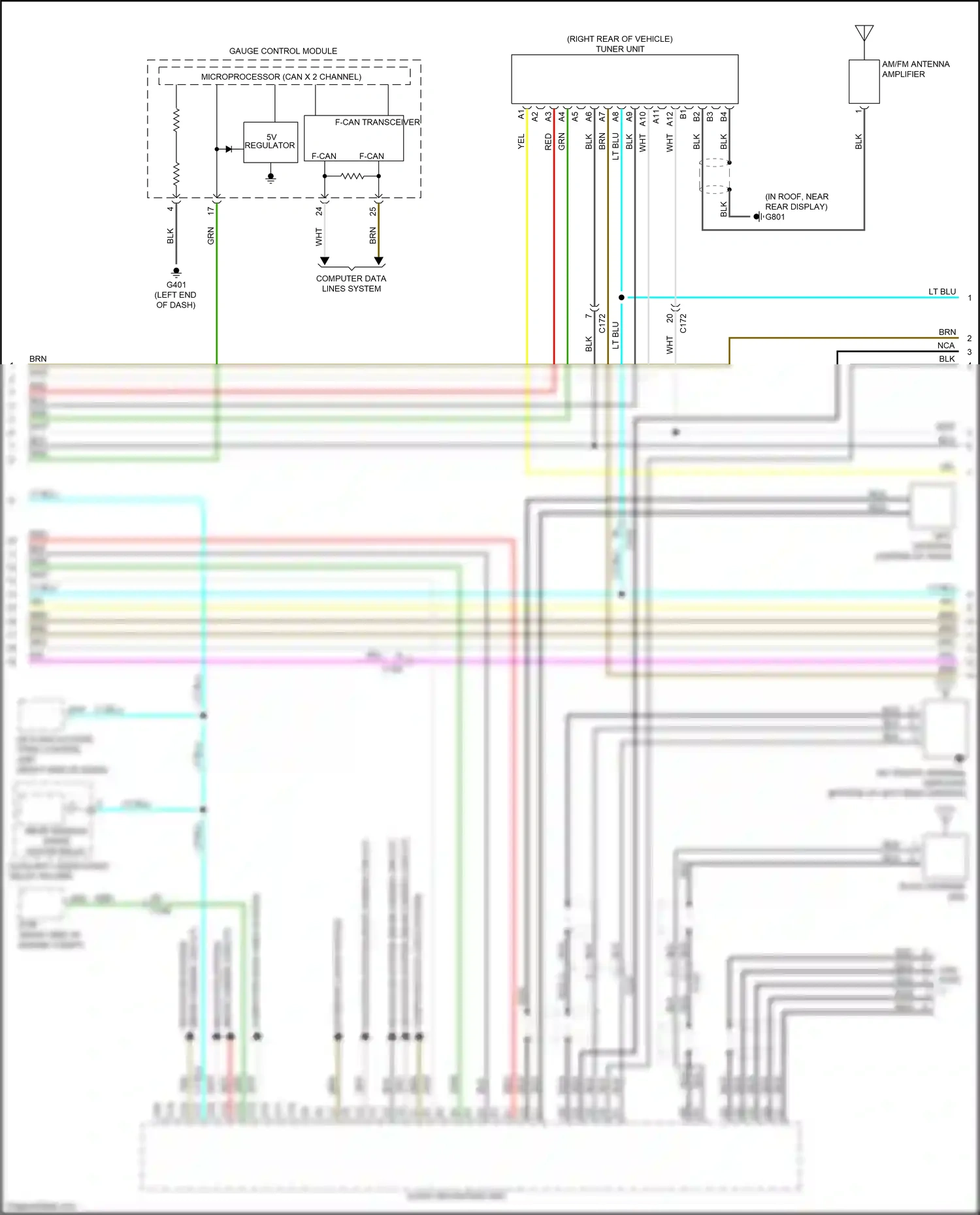 Wiring diagram rear camera circuit for Honda Pilot III (2015-2018) (3 of 4)