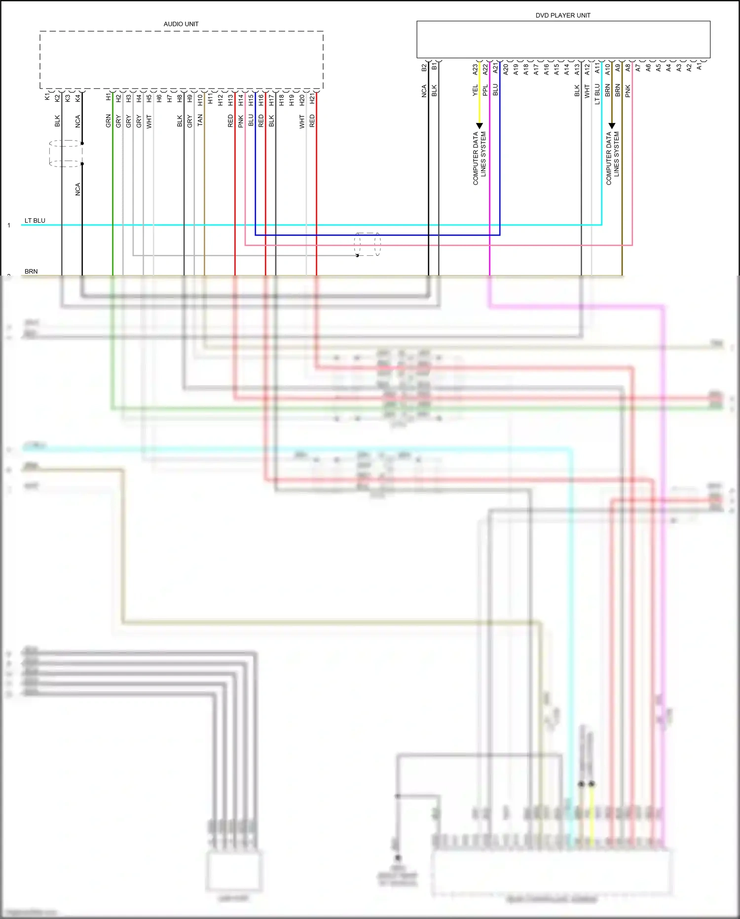 Wiring diagram rear controller, screen for Honda Pilot III (2015-2018) (11 of 11)
