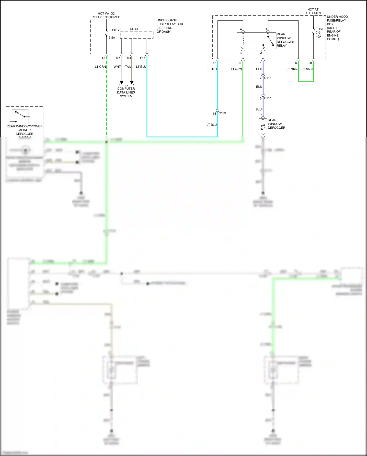 Wiring diagram right power mirror for Honda Pilot III (2015-2018) (5 of 6)