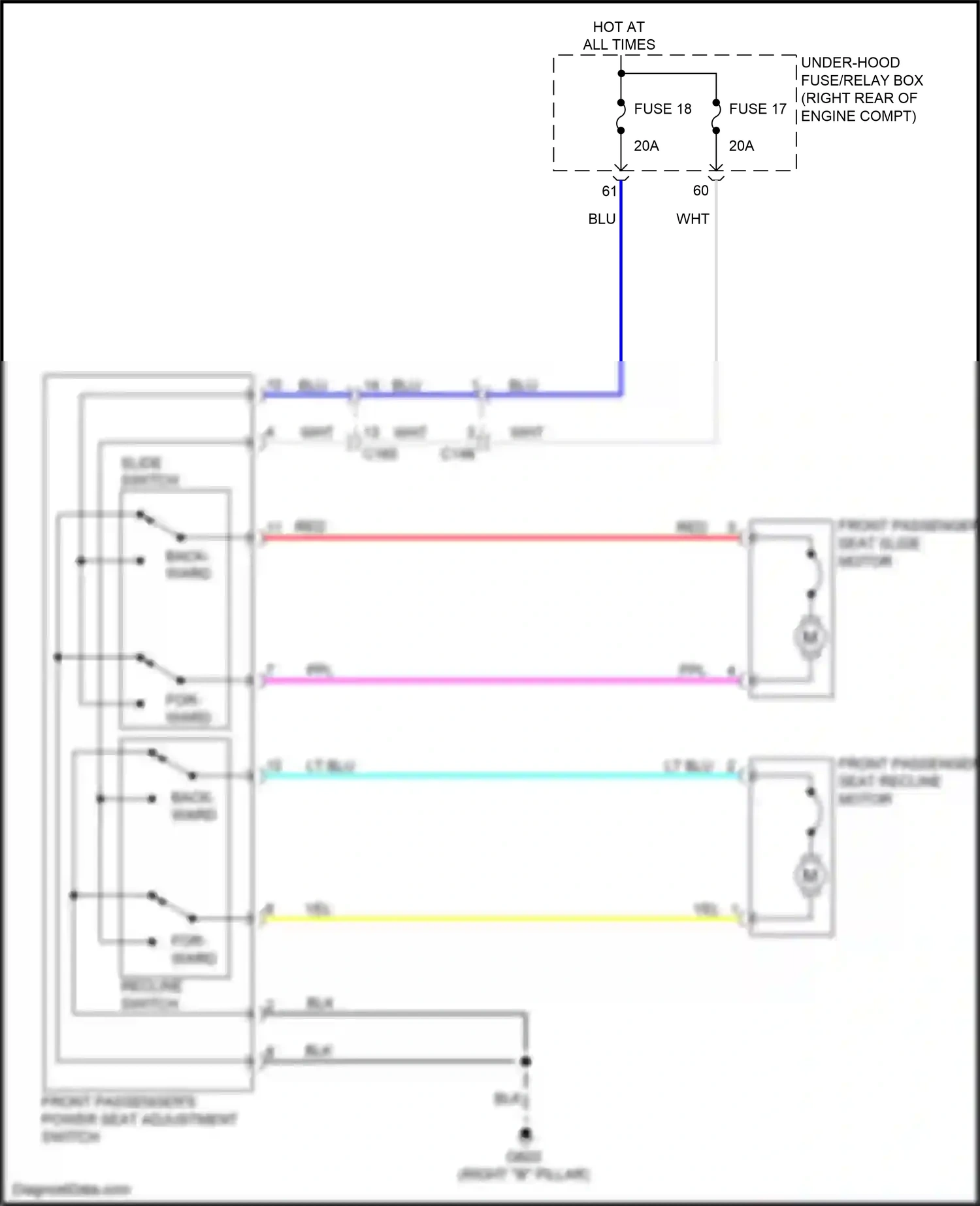 Wiring diagram slide switch for Honda Pilot III (2015-2018) (2 of 2)