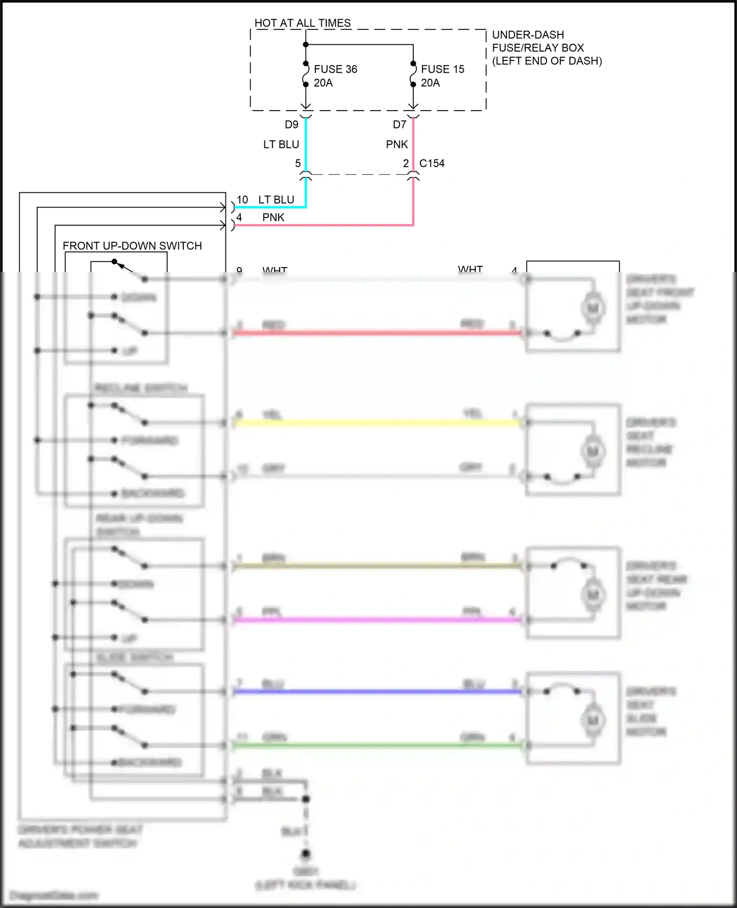 Wiring diagram slide switch for Honda Pilot III (2015-2018) (1 of 2)