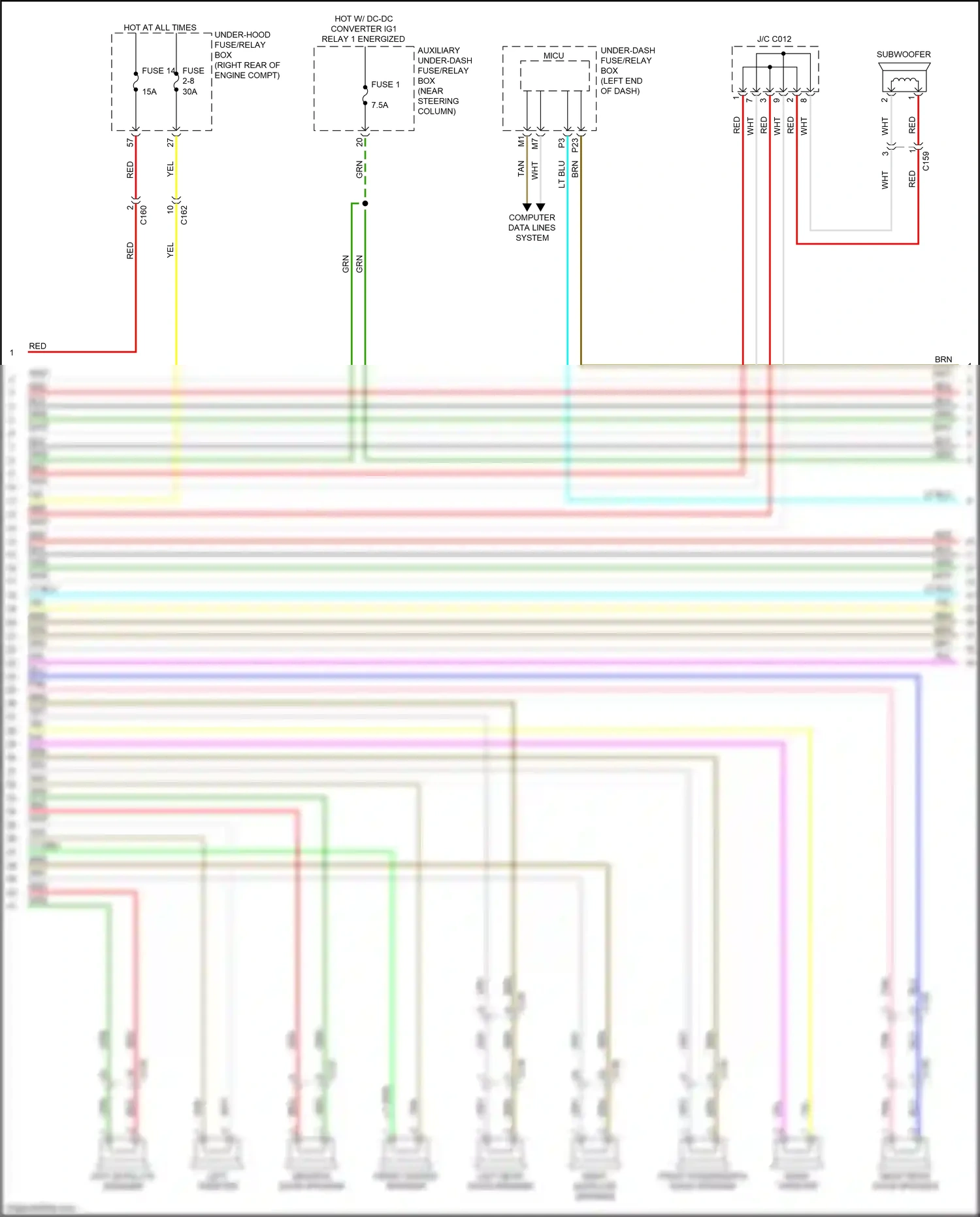 Wiring diagram under-dash fuse/relay box for Honda Pilot III (2015-2018) (67 of 74)