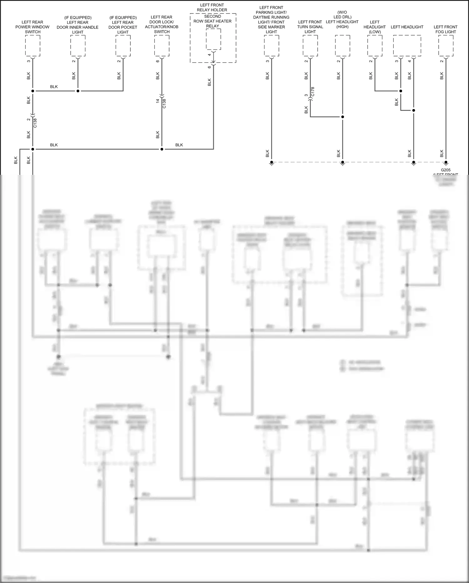 Wiring diagram ventilated seat control unit for Honda Pilot III (2015-2018) (2 of 3)