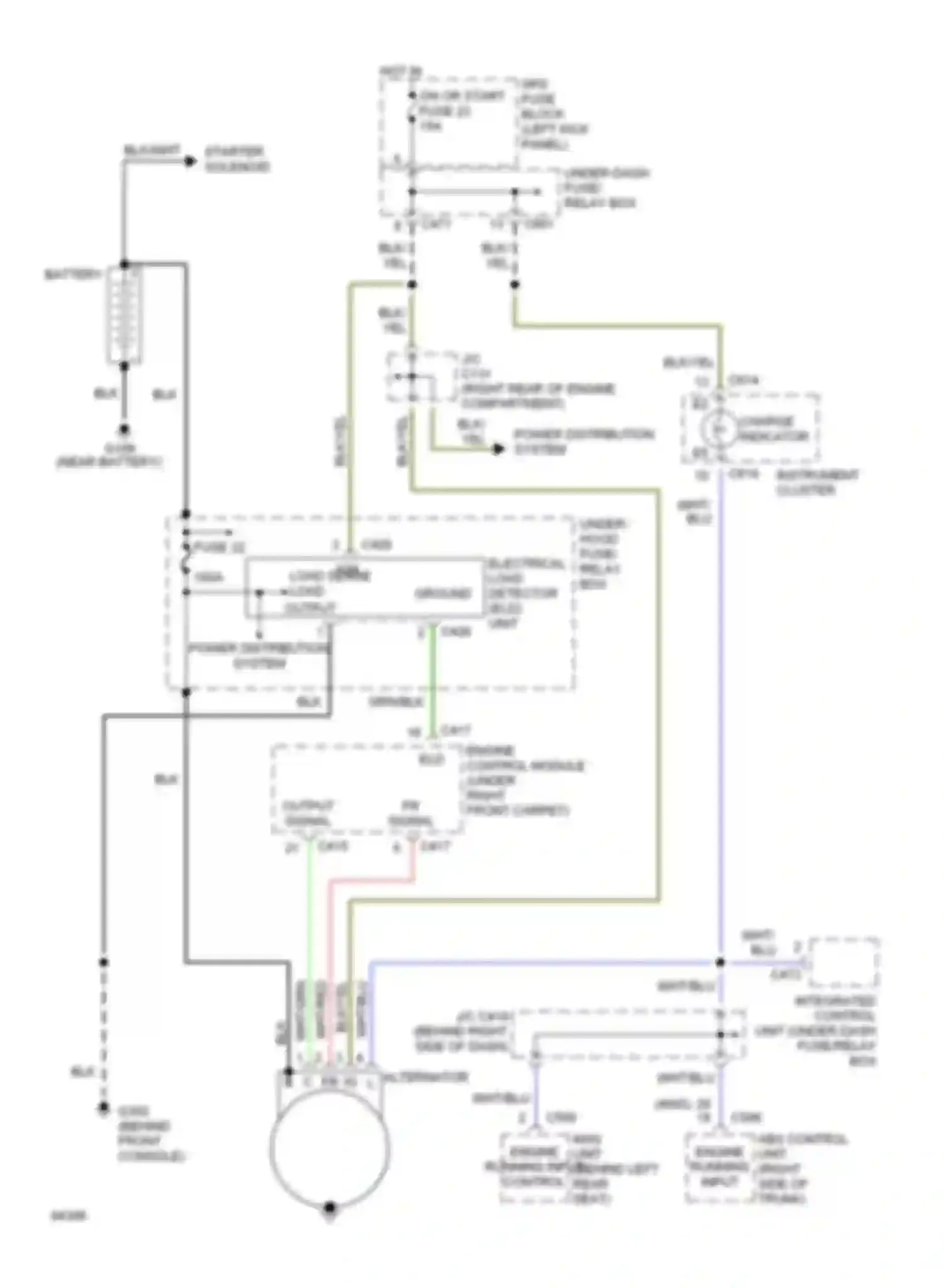 Wiring diagram charge indicator for Honda Prelude IV (1992-1996) (1 of 1)