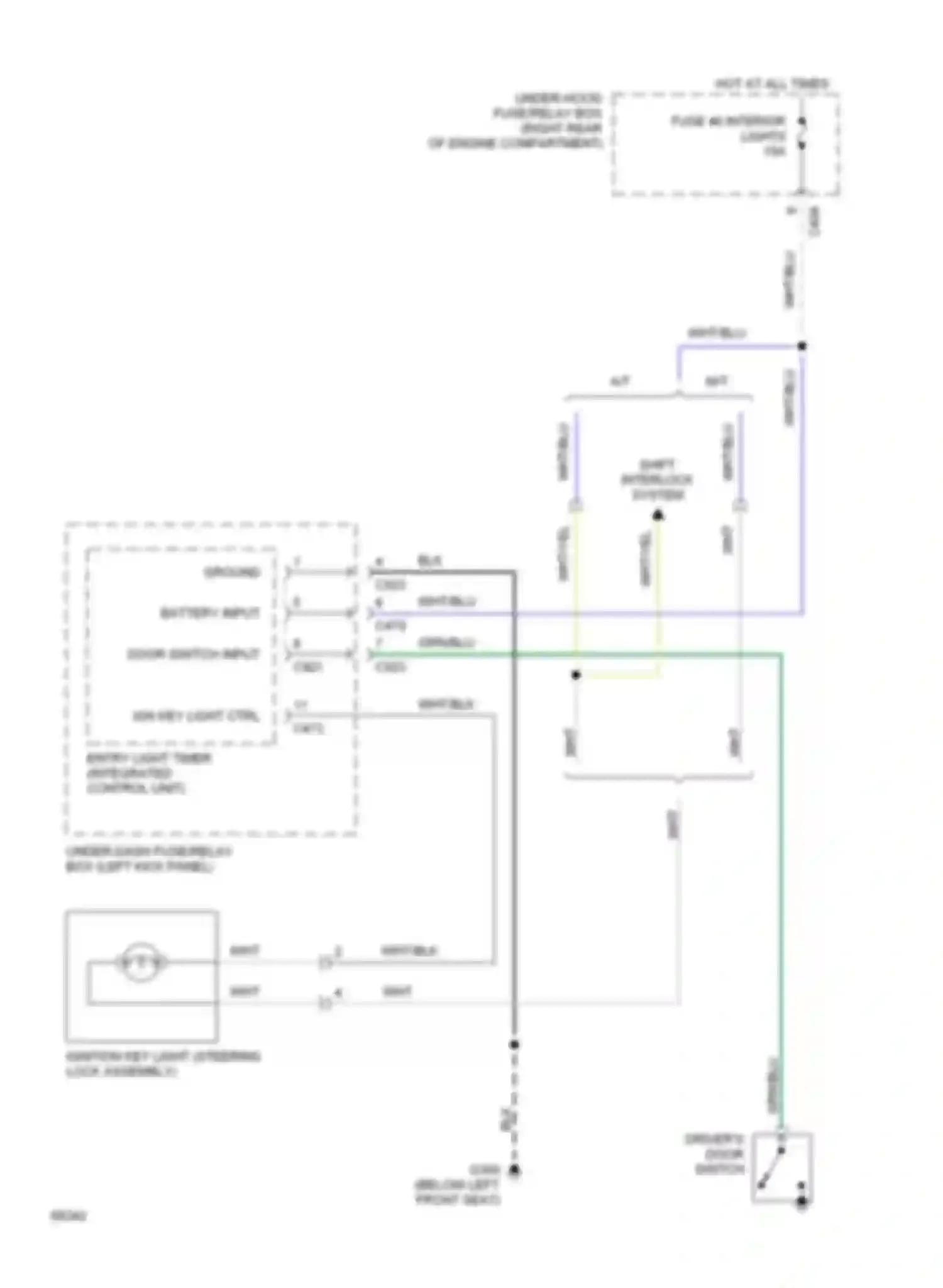 Wiring diagram driver's door switch for Honda Prelude IV (1992-1996) (2 of 5)