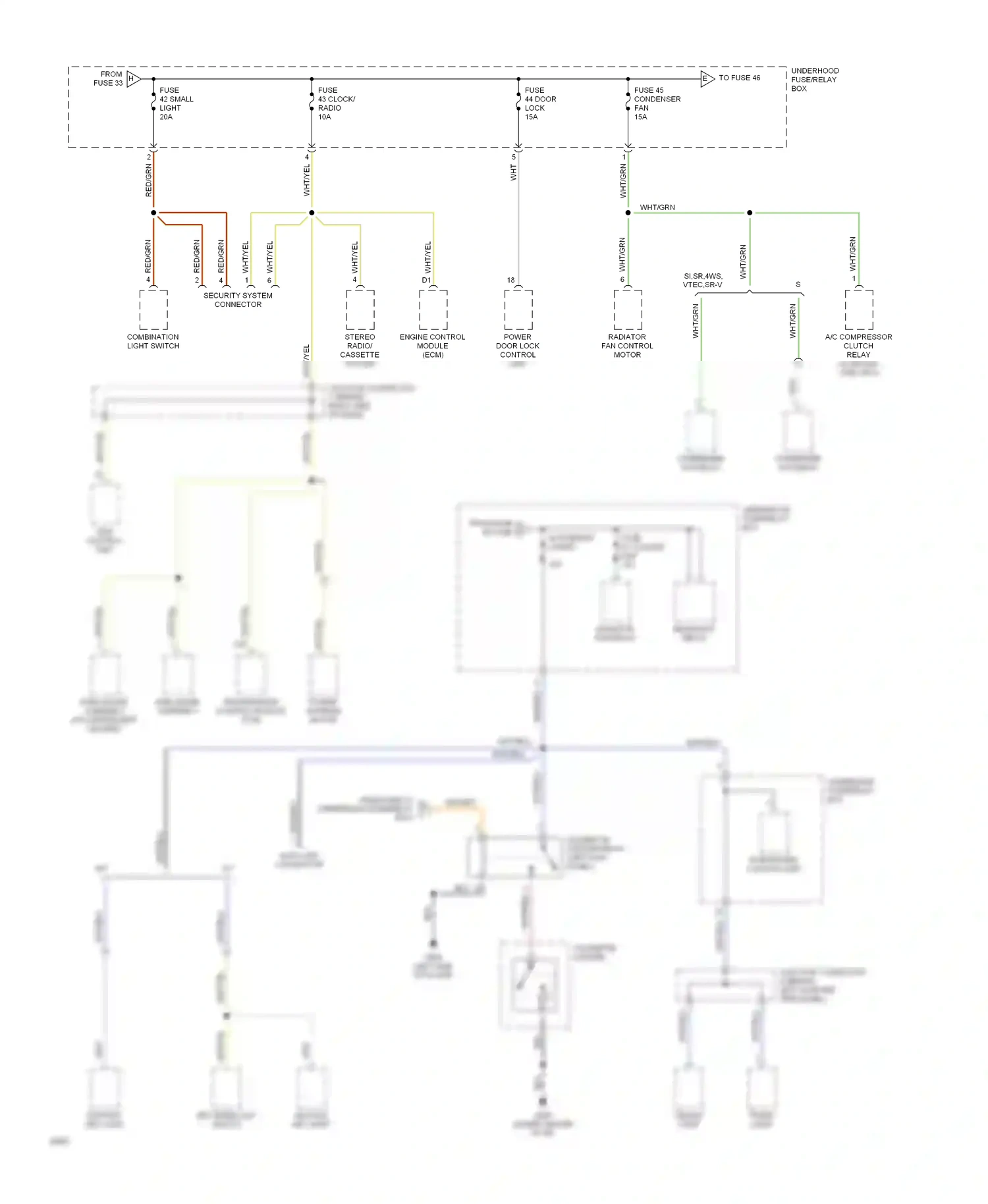 Honda Prelude IV (1992-1996) engine control module (ecm) wiring diagram  (1 of 1)