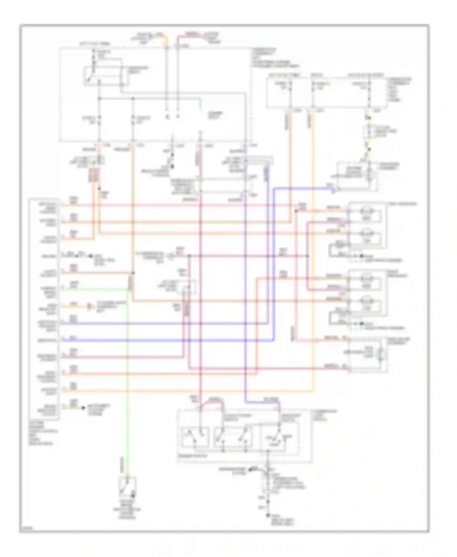 Wiring diagram from control unit for Honda Prelude IV (1992-1996)