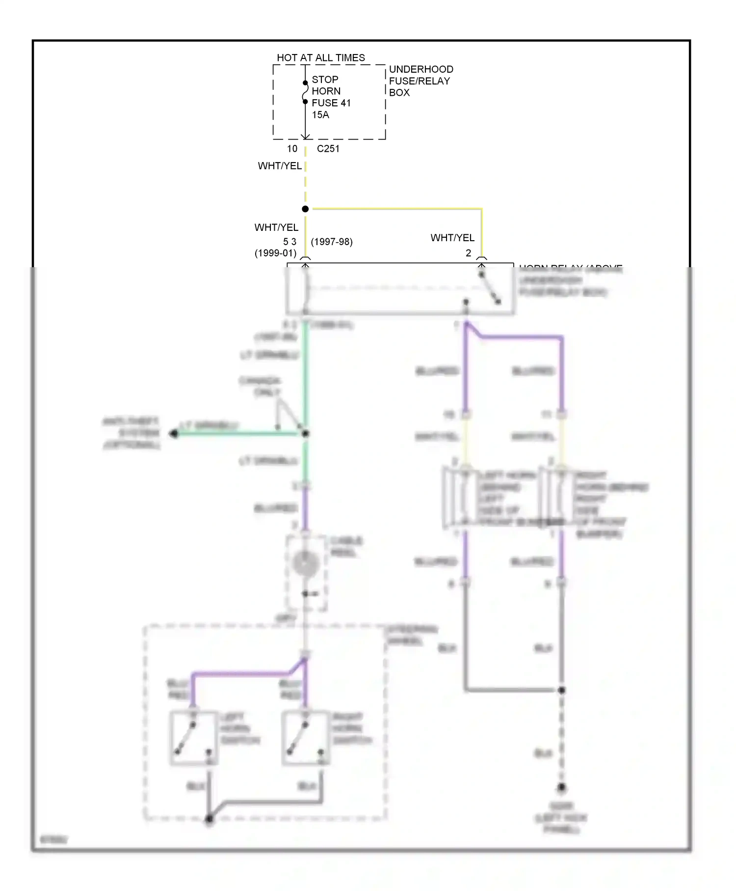 Honda Prelude V (1996-2001) blu wiring diagram  (14 of 34)