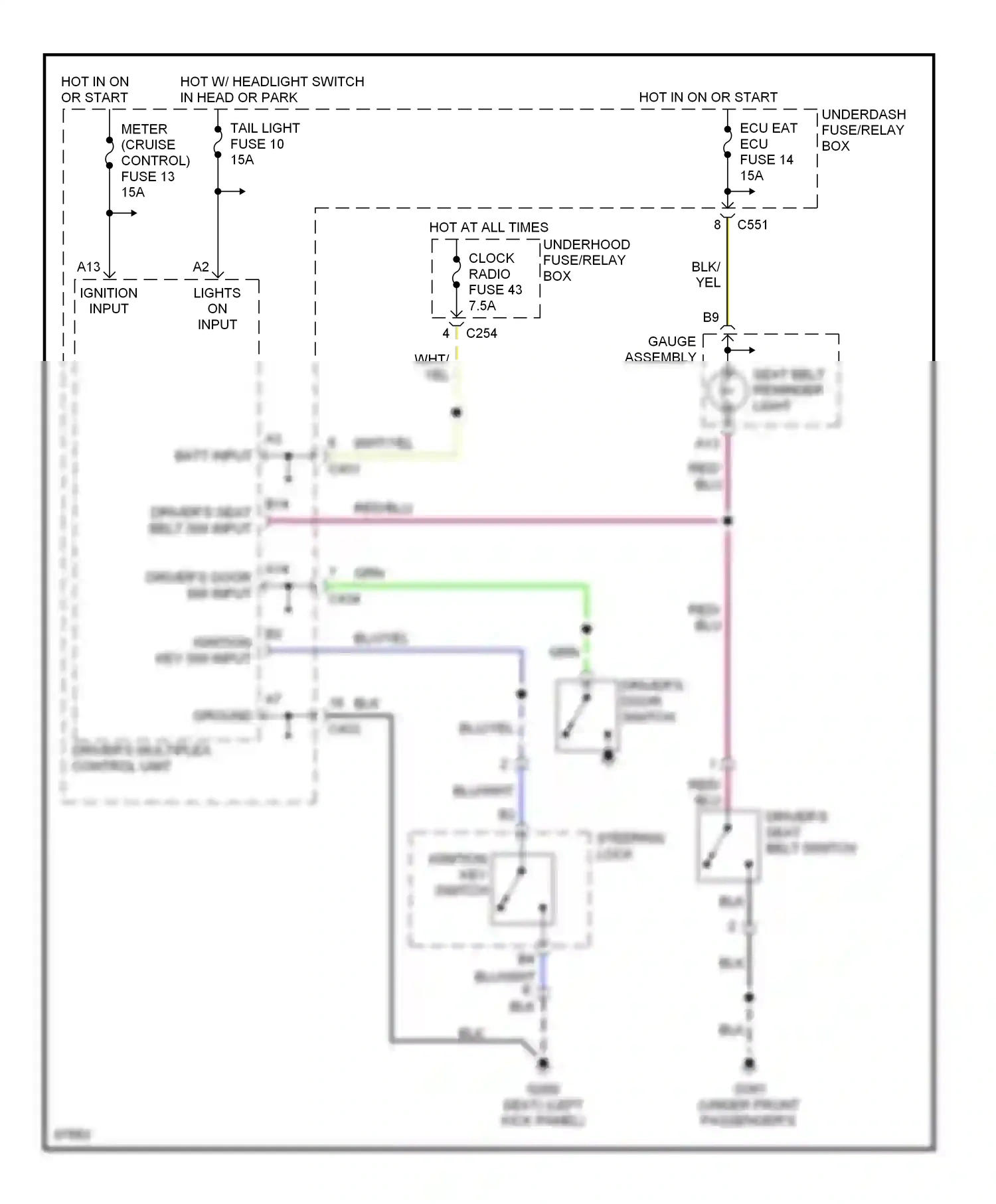 Honda Prelude V (1996-2001) blu wiring diagram  (33 of 34)