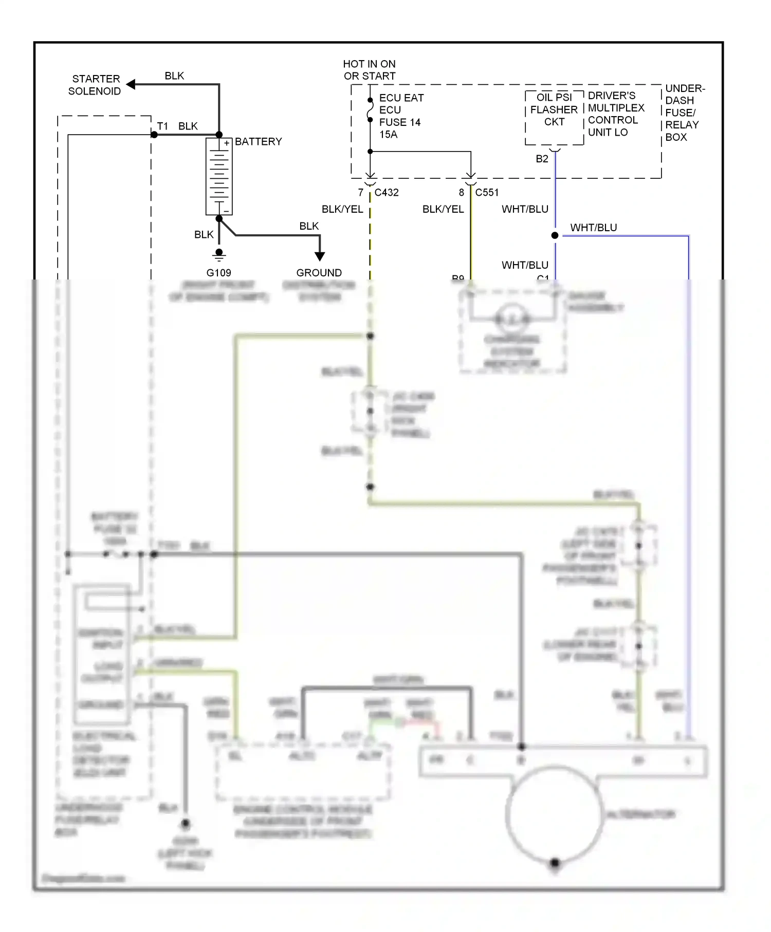 Honda Prelude V (1996-2001) blu wiring diagram  (21 of 34)