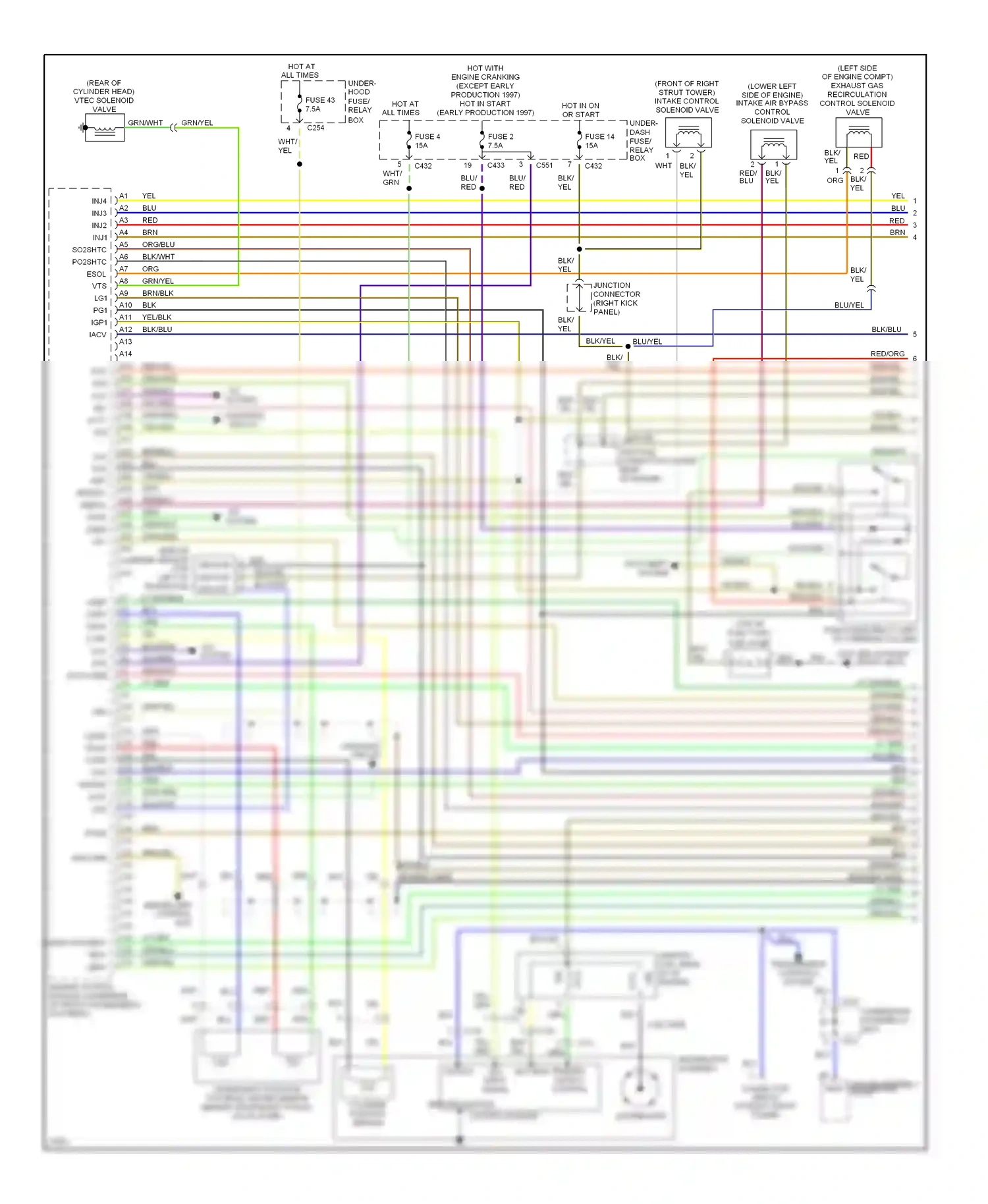 Honda Prelude V (1996-2001) distributor assembly wiring diagram  (2 of 2)