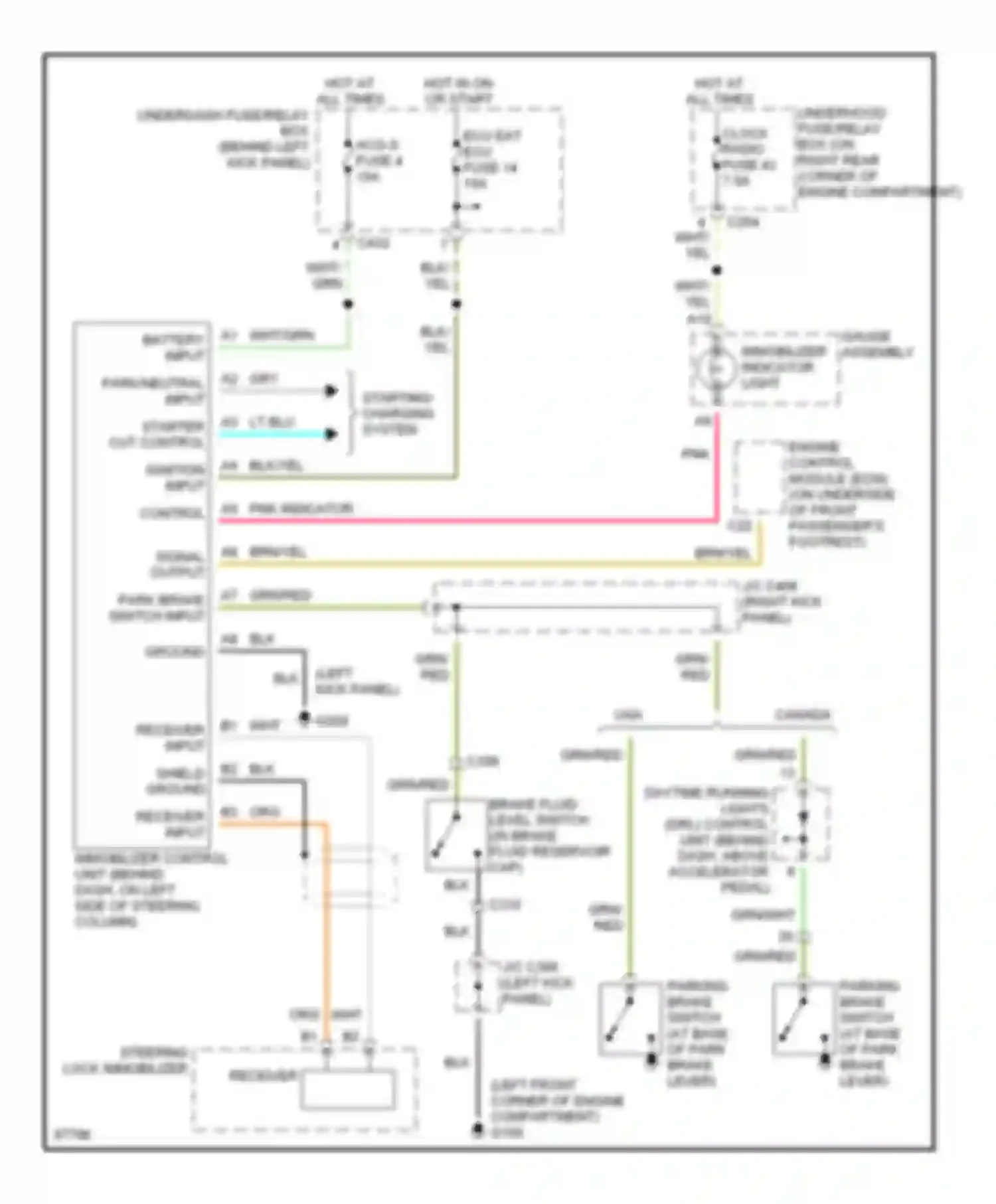 Wiring diagram gauge assembly for Honda Prelude V (1996-2001) (7 of 18)