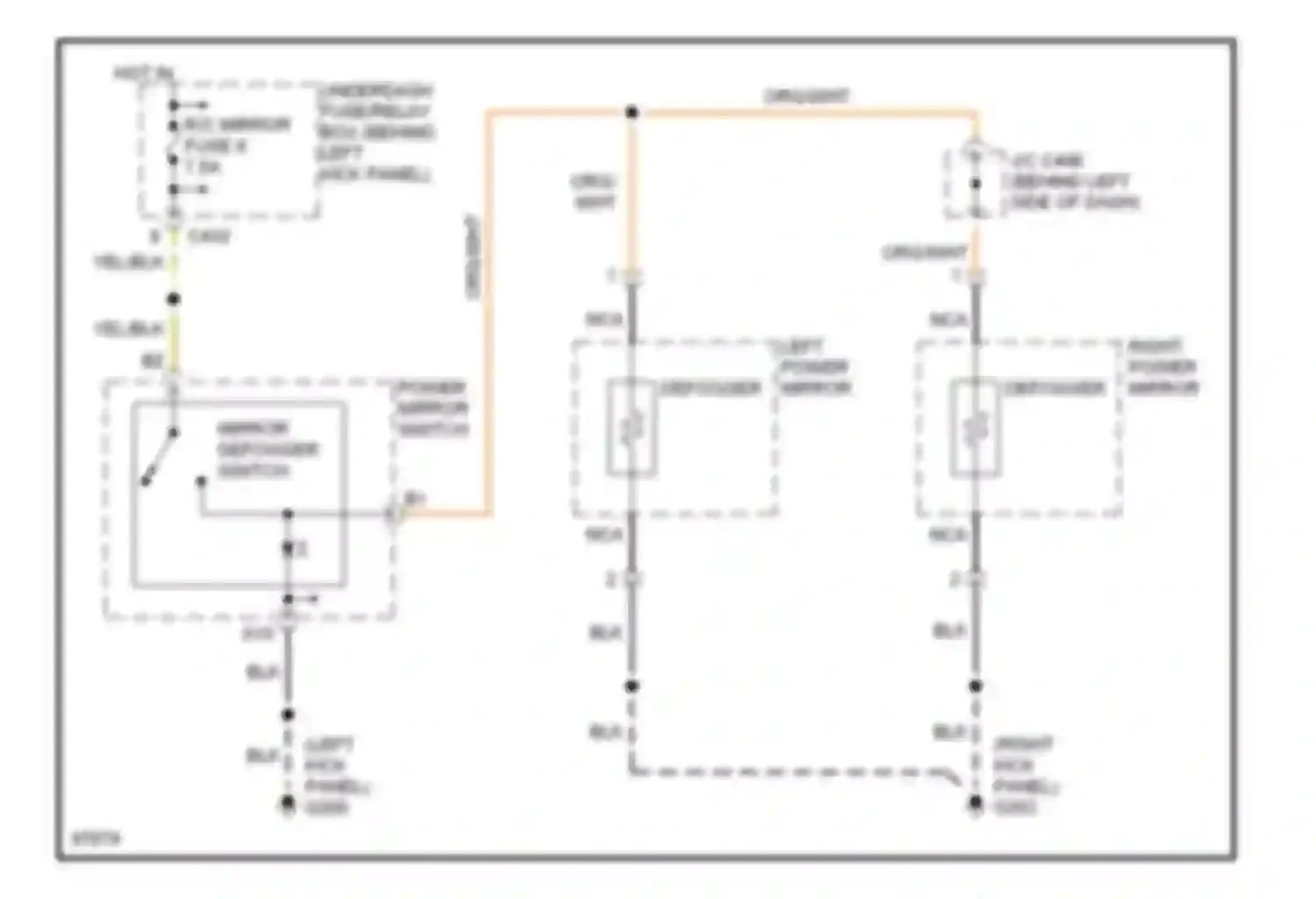 Wiring diagram right power mirror for Honda Prelude V (1996-2001) (2 of 4)