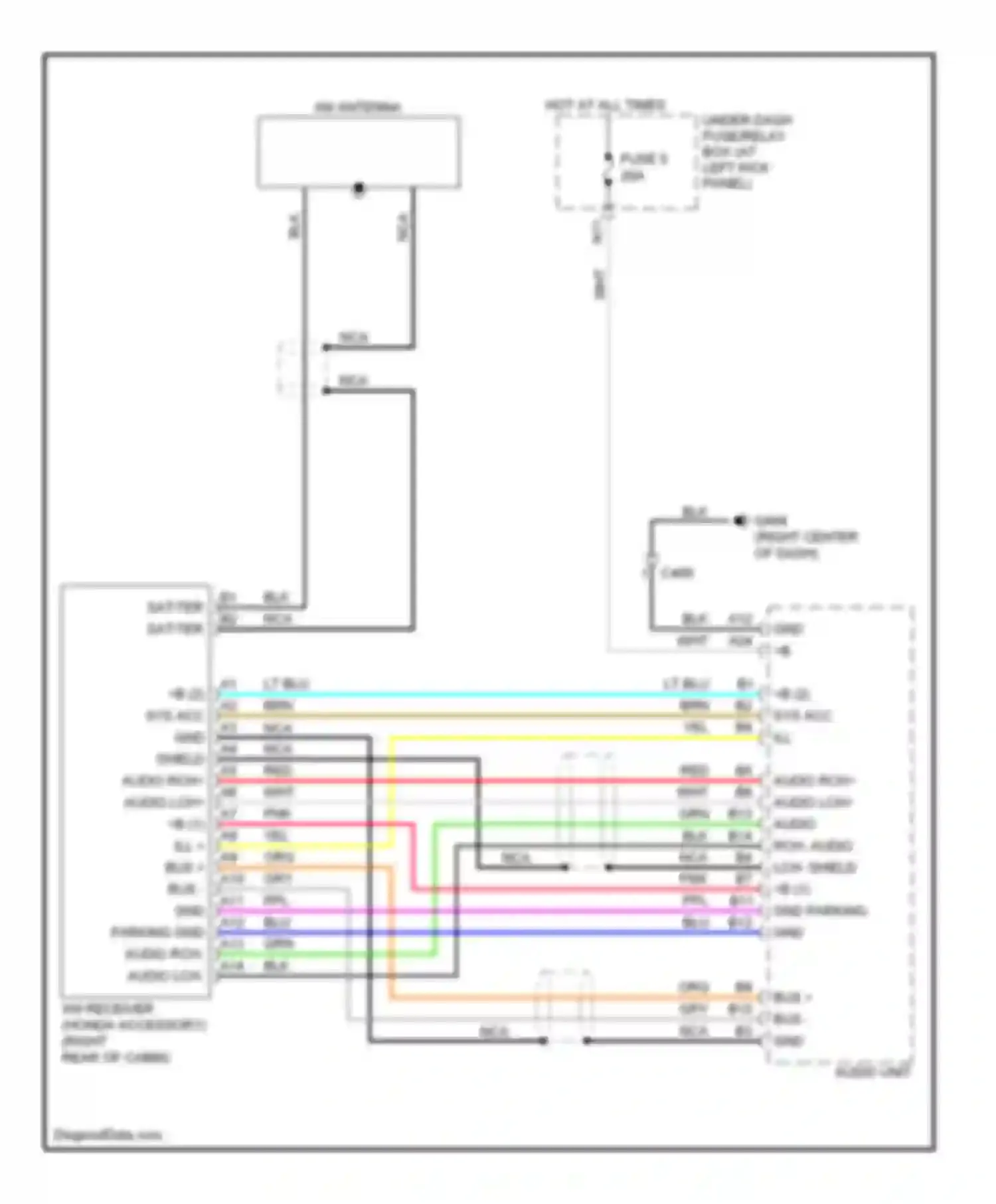 Ridgeline Honda I facelift (2009-2014): Xm receiver circuit
