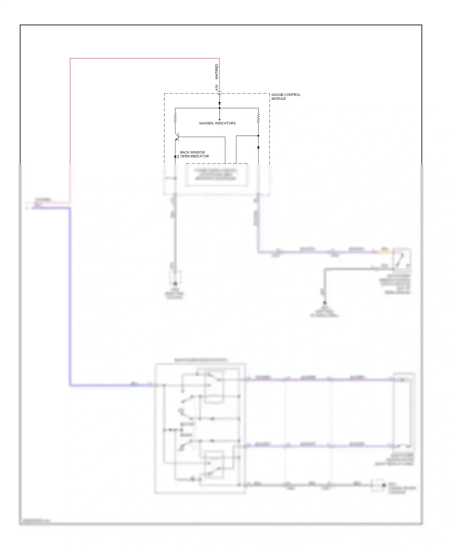 Wiring diagram back power window switch for Honda Ridgeline I facelift (2009-2014) (3 of 3)