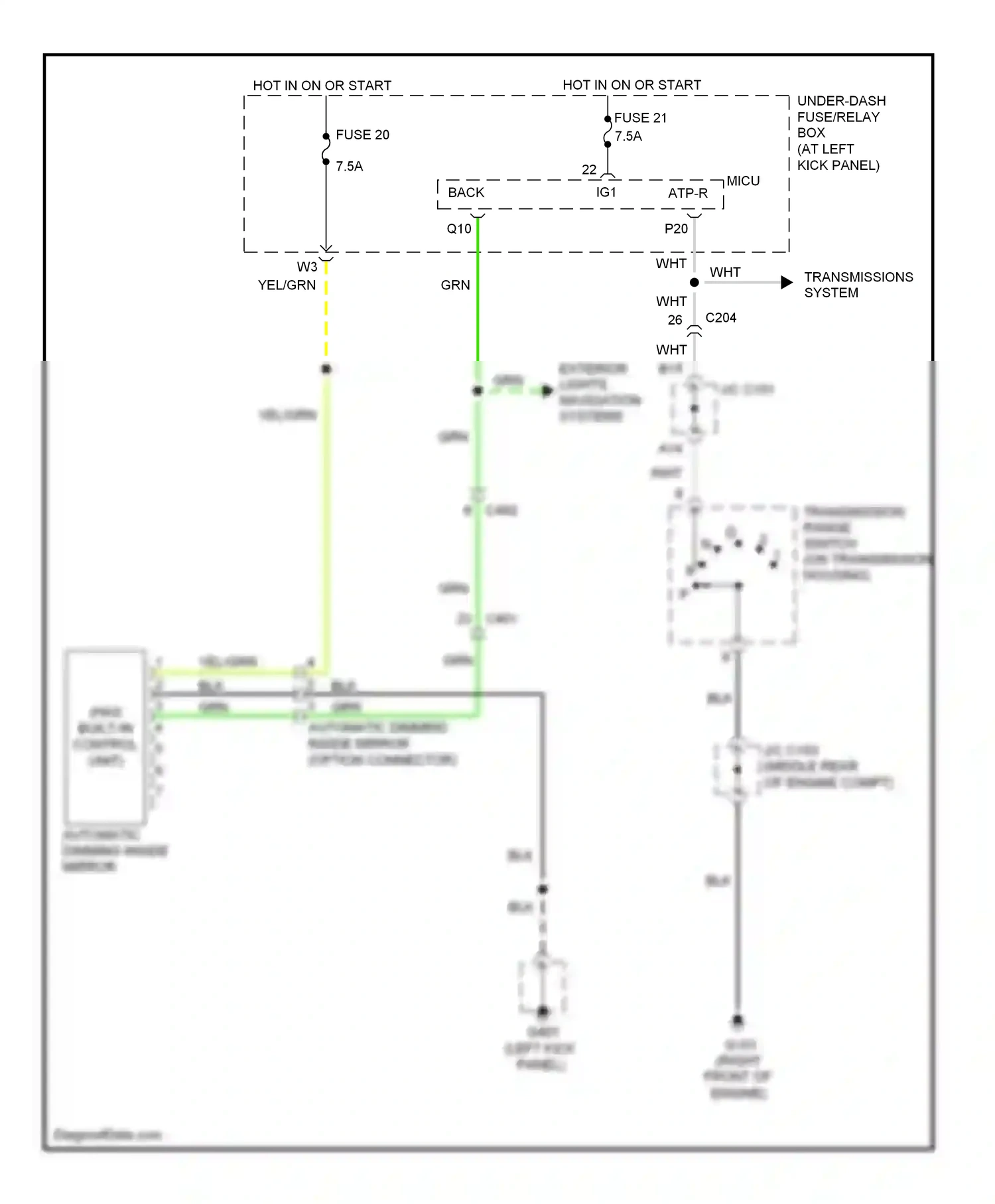 Wiring diagram blk for Honda Ridgeline I facelift (2009-2014) (51 of 84)