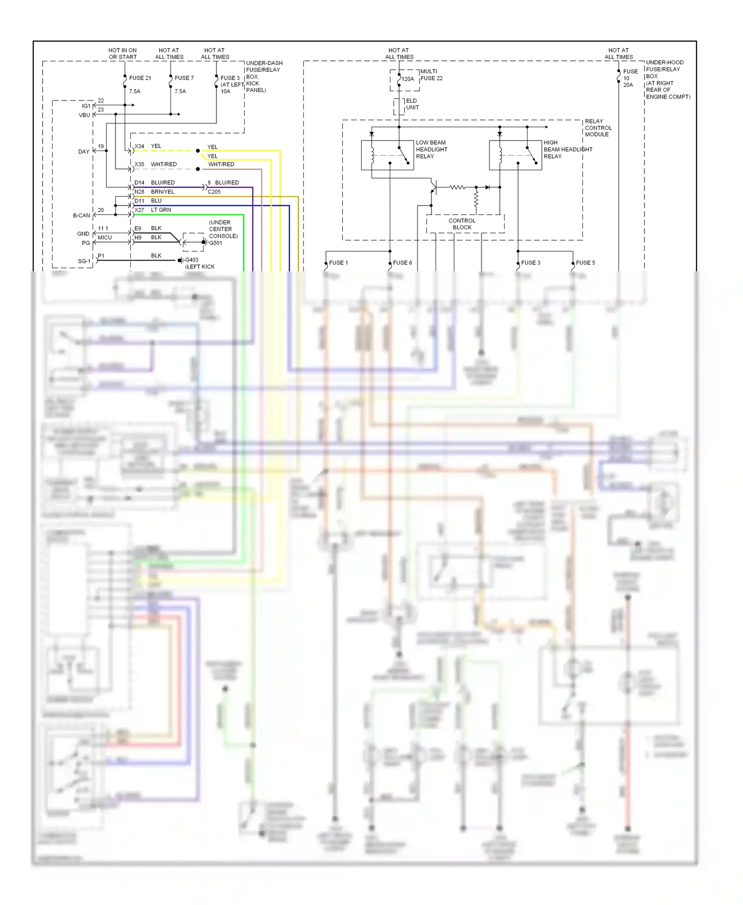 Wiring diagram blu/grn for Honda Ridgeline I facelift (2009-2014) (1 of 2)