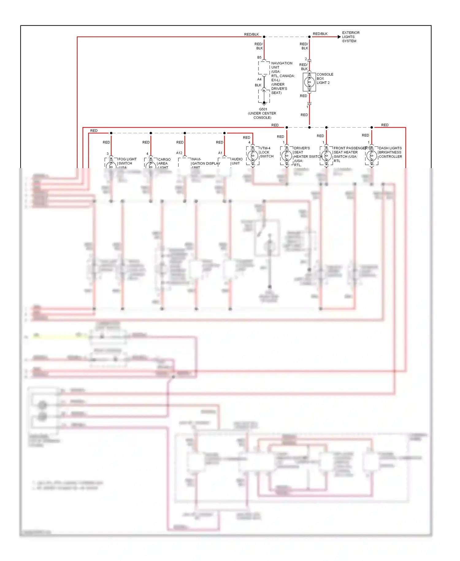 Wiring diagram combination light switch for Honda Ridgeline I facelift (2009-2014) (5 of 7)