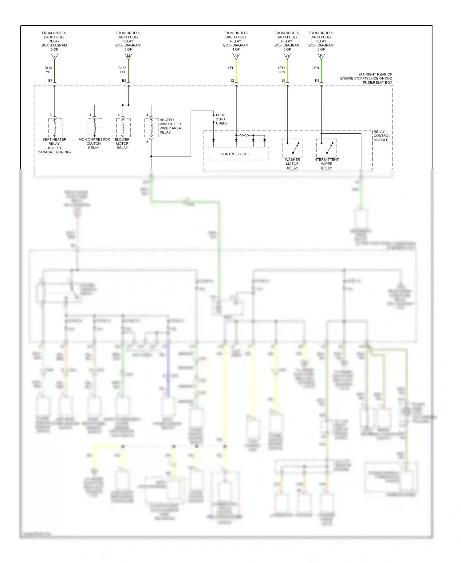 Wiring diagram cruise control combination switch for Honda Ridgeline I facelift (2009-2014) (3 of 3)