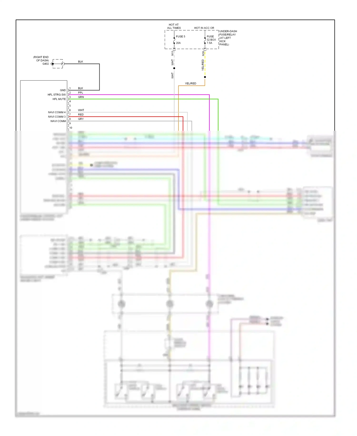 Wiring diagram hfl-voice control switch for Honda Ridgeline I facelift (2009-2014) (1 of 3)