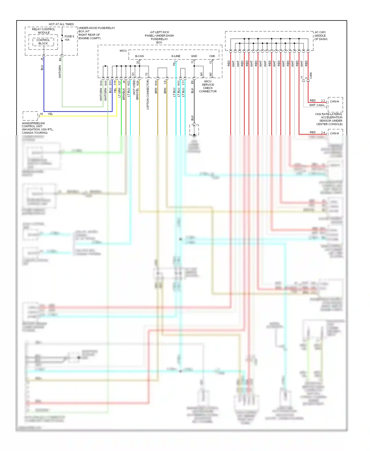 Wiring diagram hvac control unit for Honda Ridgeline I facelift (2009-2014) (1 of 3)