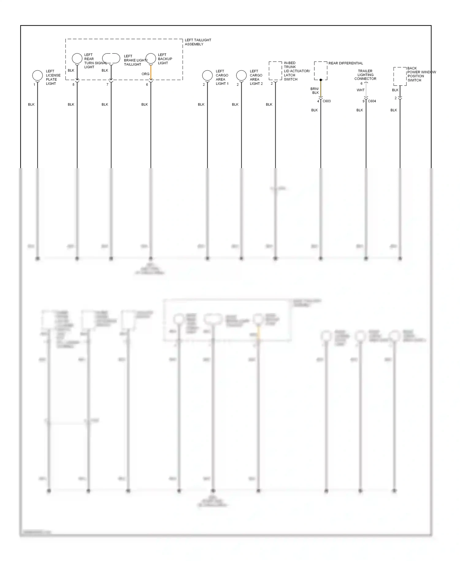 Wiring diagram in-bed trunk lid handle switch for Honda Ridgeline I facelift (2009-2014) (1 of 1)
