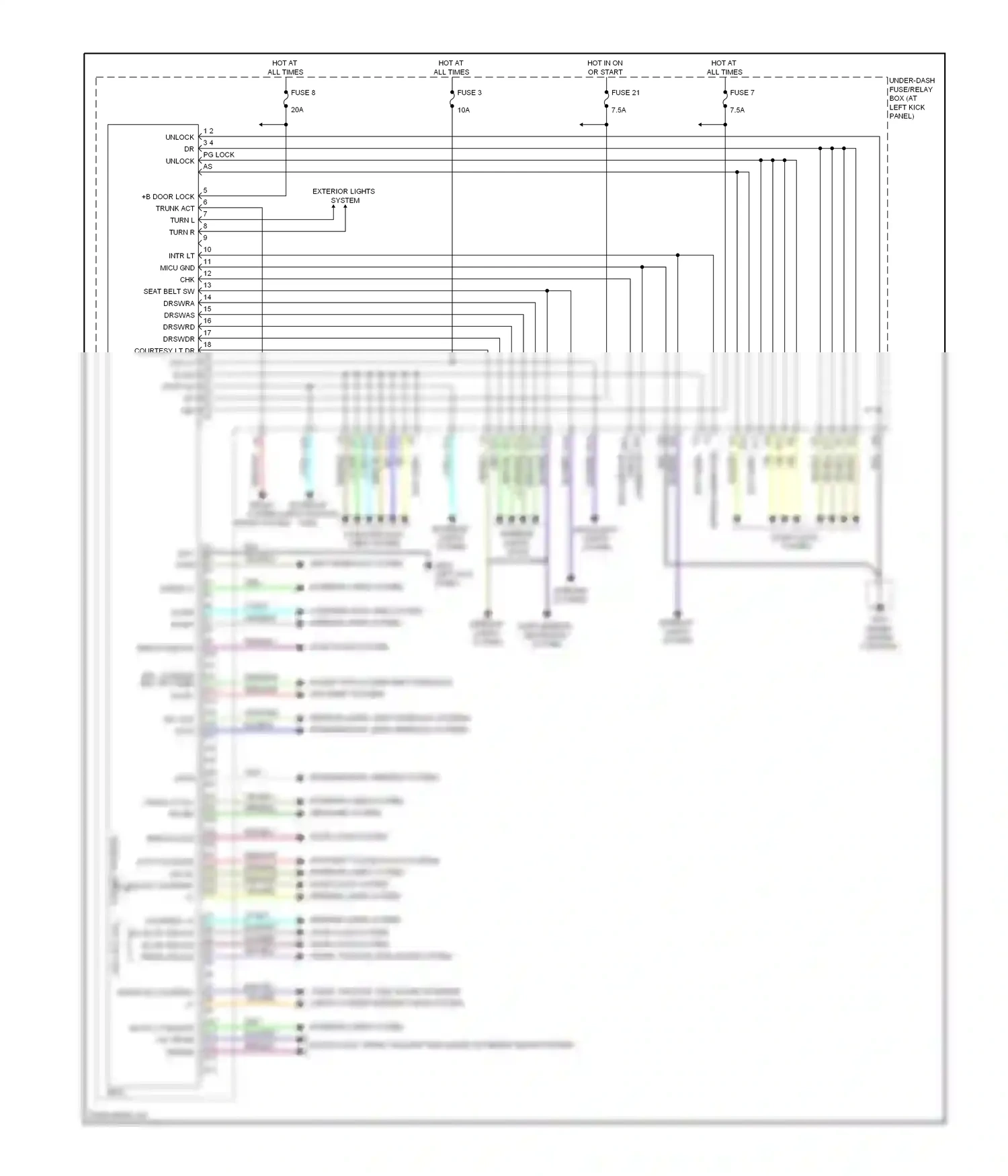 Wiring diagram interior lights, shift interlock systems transmissions, shift interlock systems for Honda Ridgeline I facelift (2009-2014) (1 of 1)