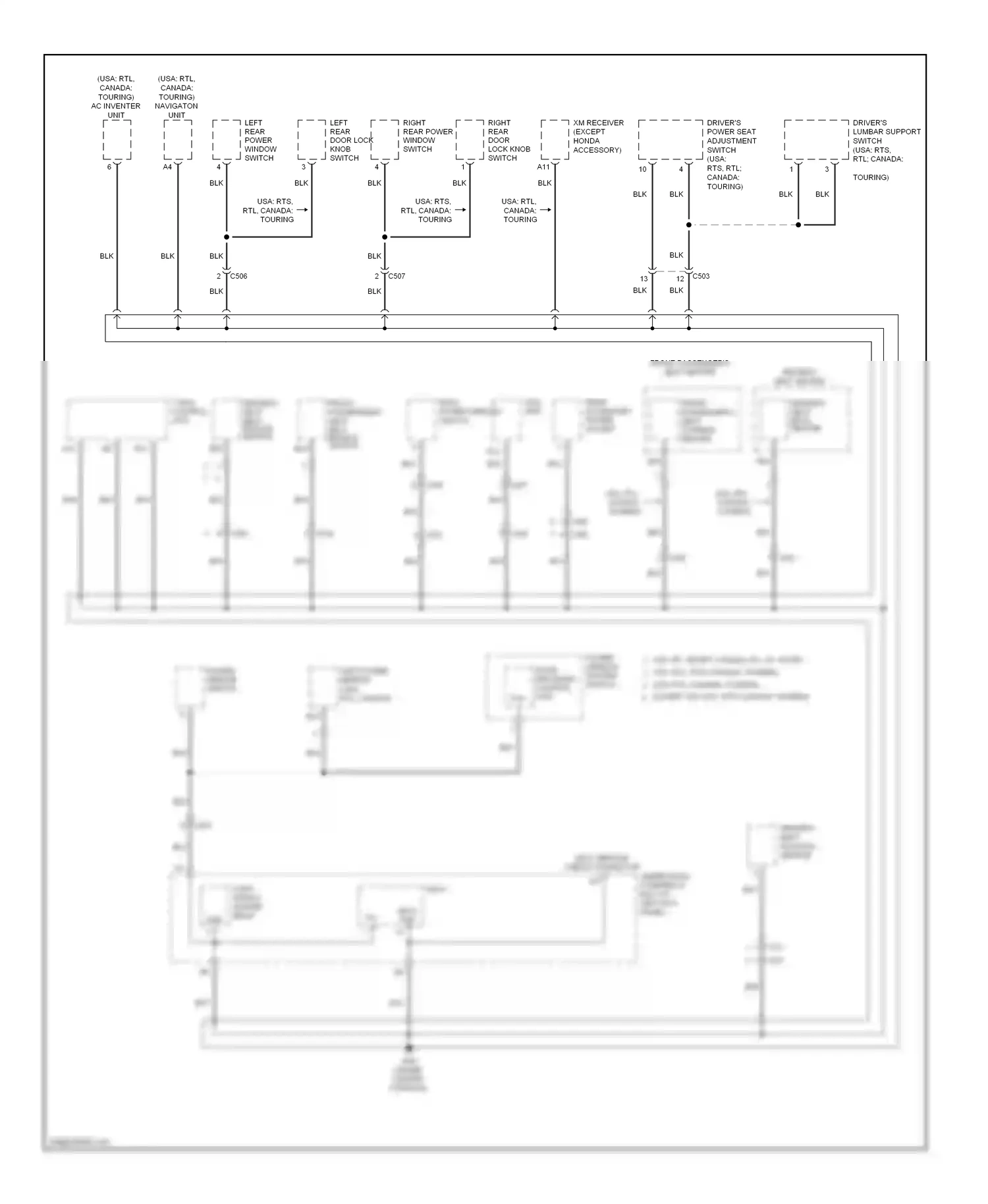Wiring diagram ods unit for Honda Ridgeline I facelift (2009-2014) (1 of 1)